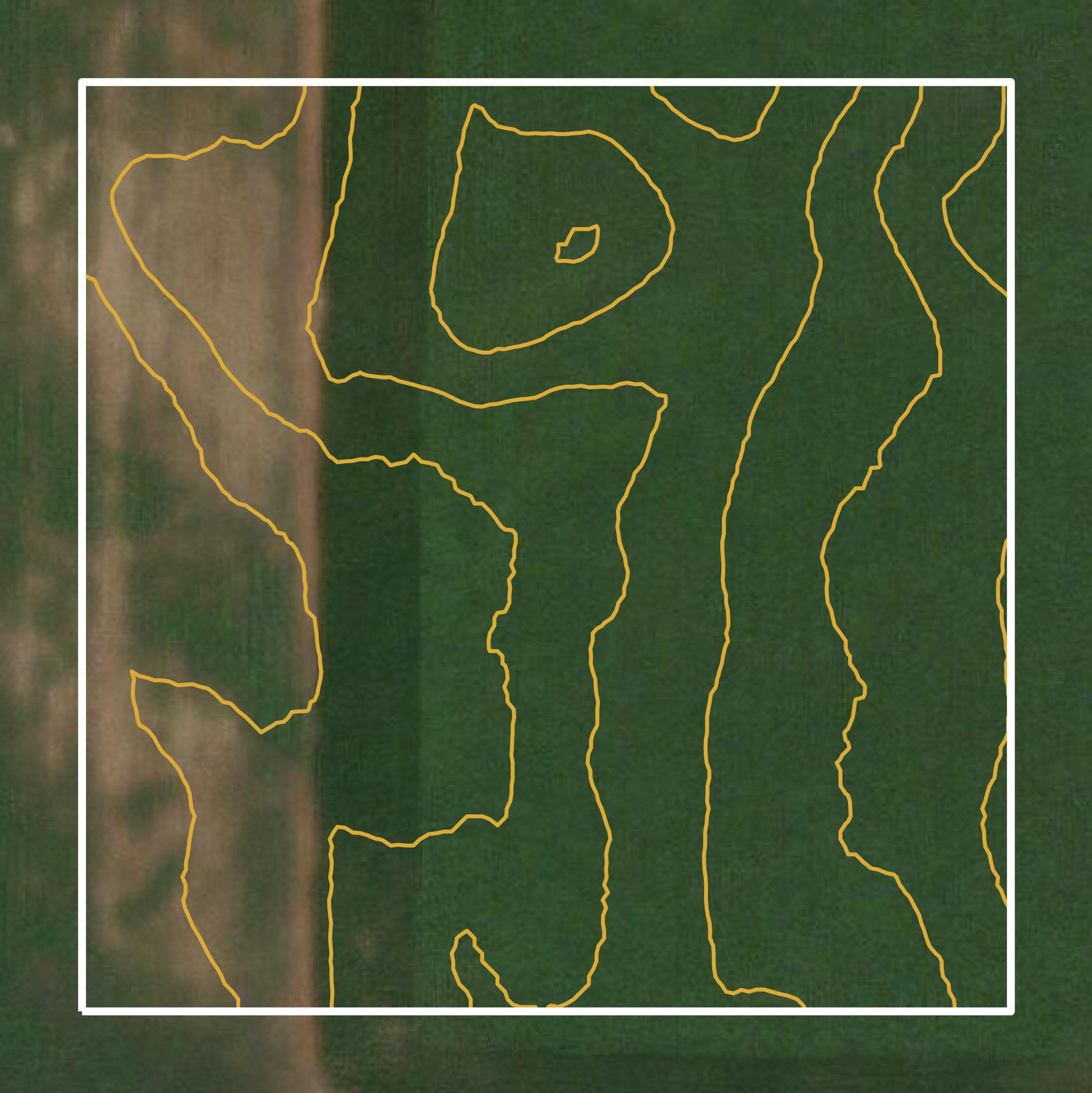 This image shows a contour map in Stearns County created using GIS data in Equator.