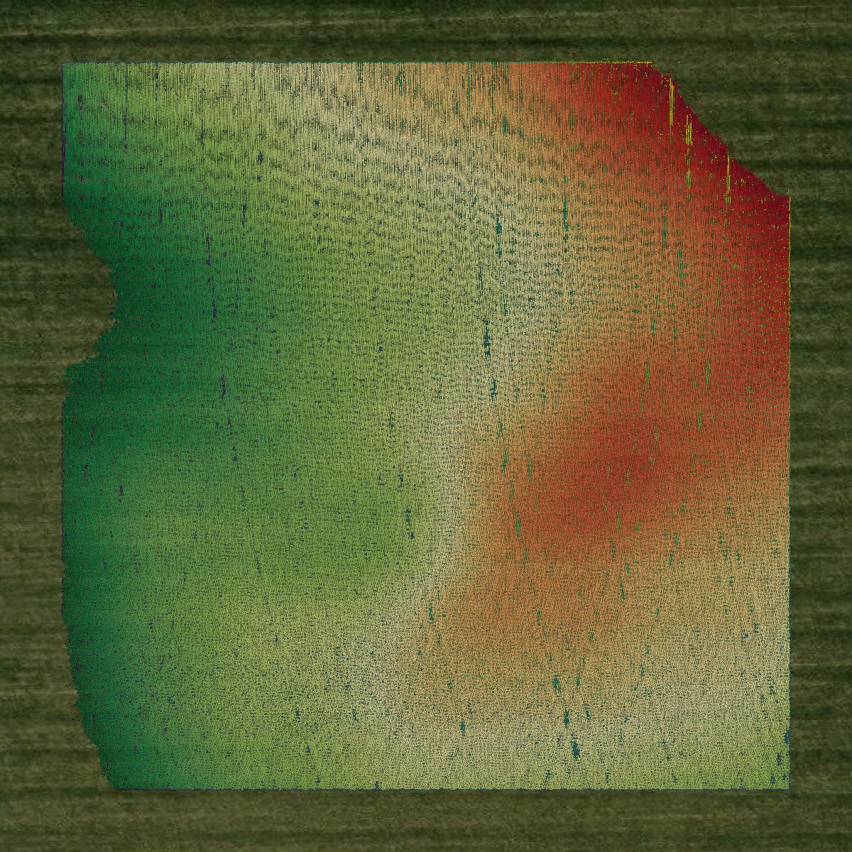 This image shows a LiDAR point cloud in Steele County created using GIS data in Equator.