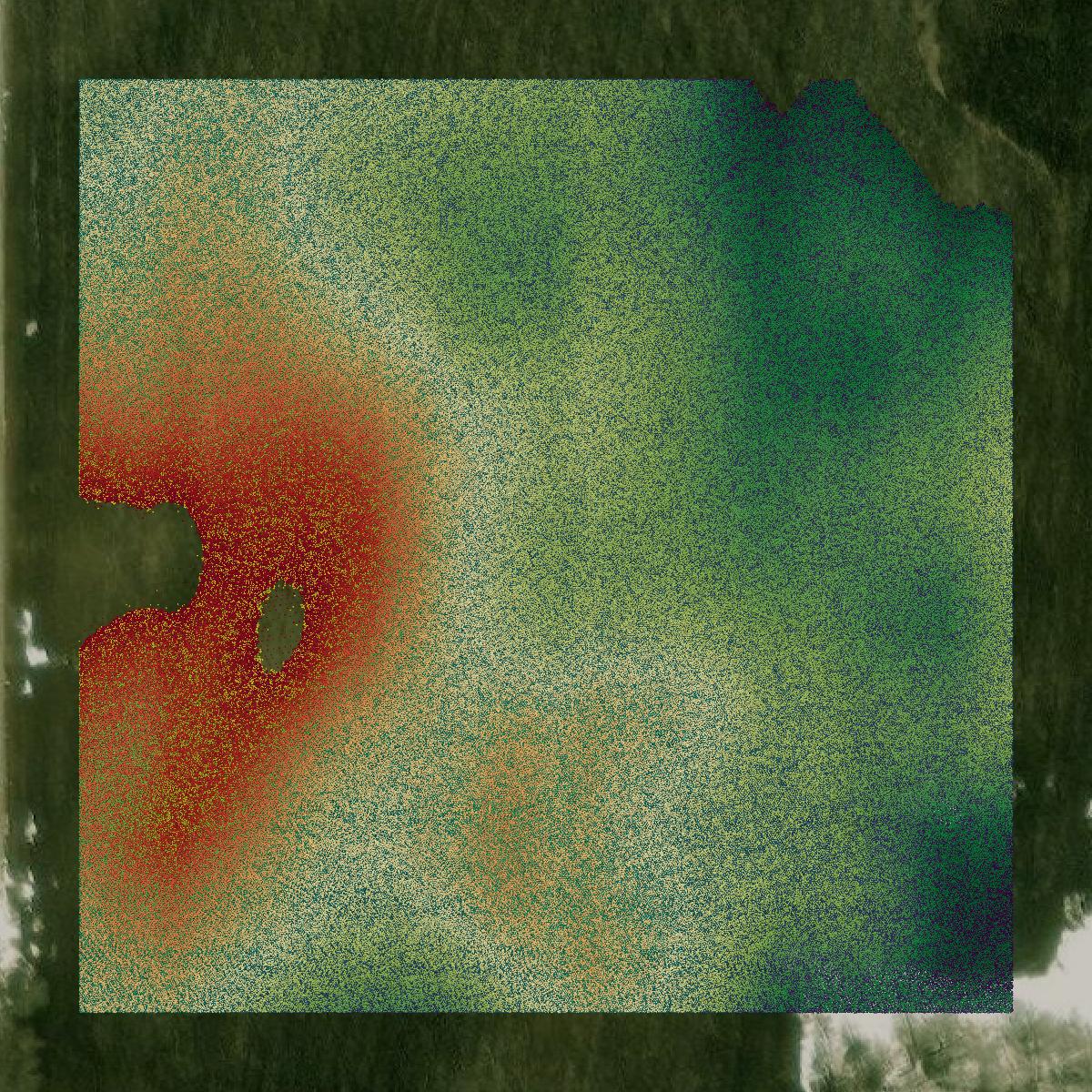 This image shows a LiDAR point cloud in Steele County created using GIS data in Equator.