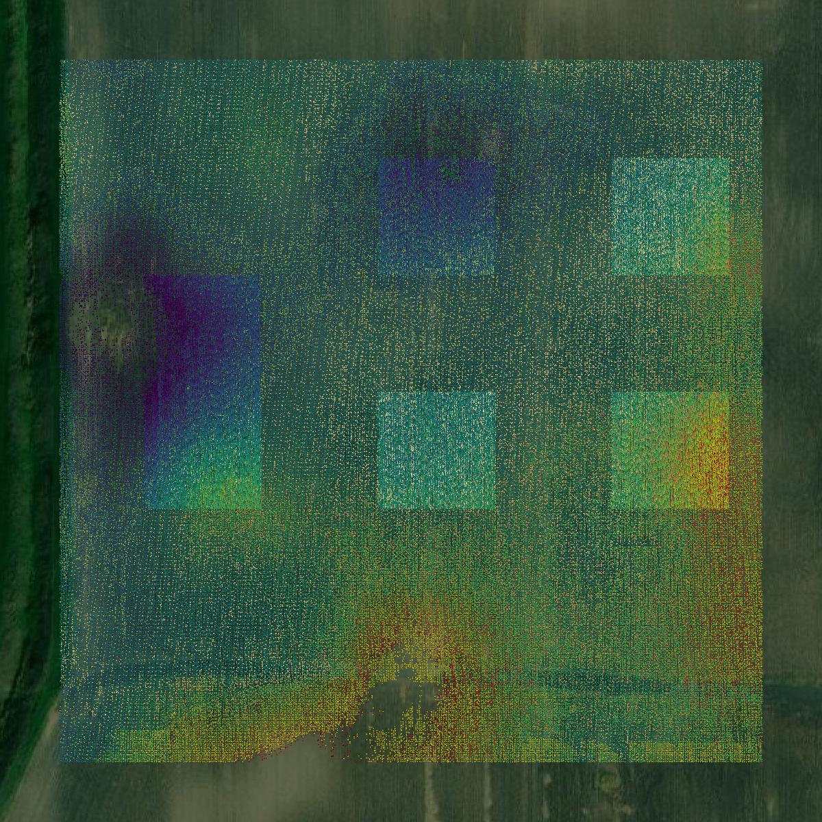 This image shows a LiDAR point cloud in Swift County created using GIS data in Equator.