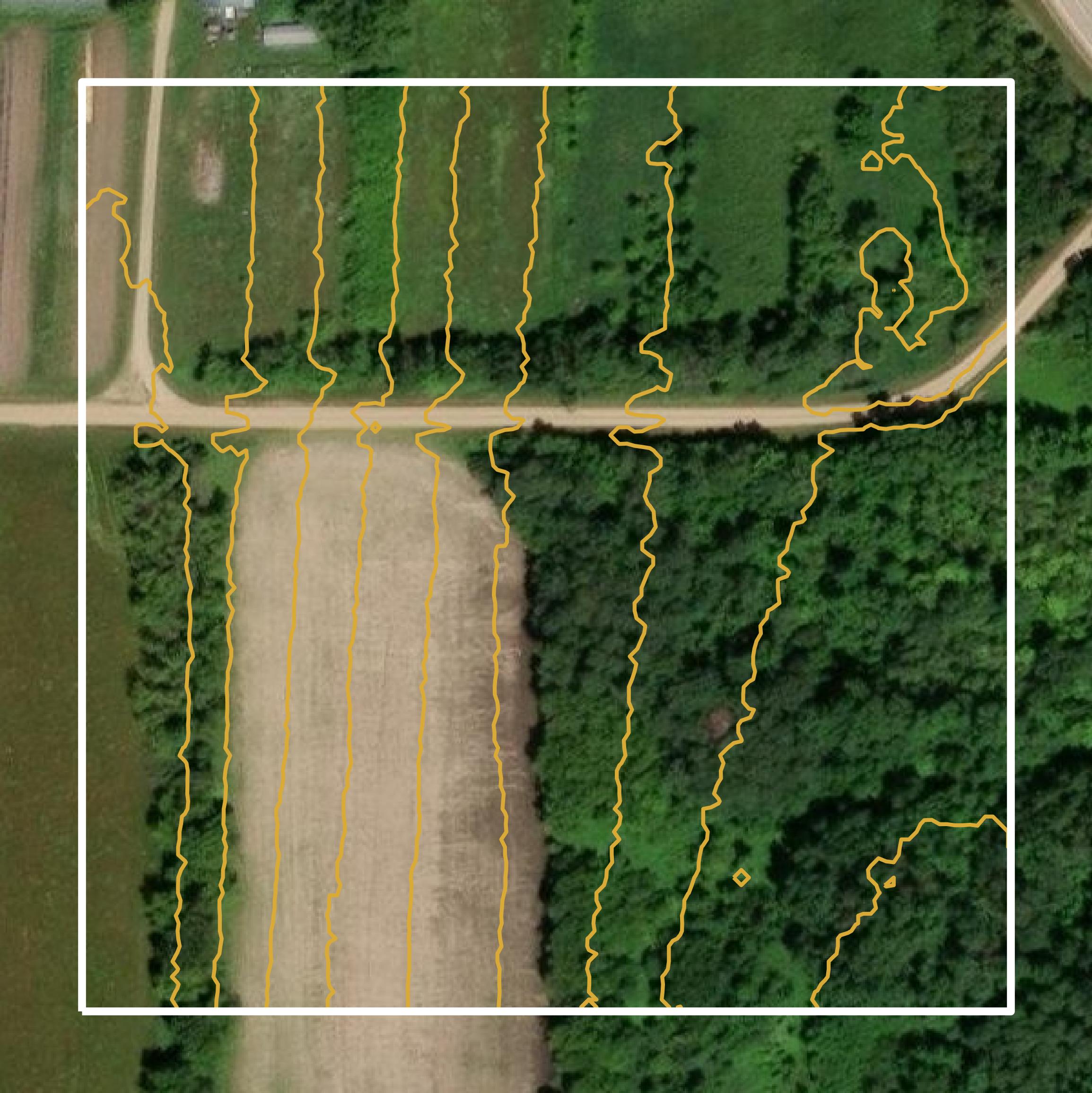 This image shows a contour map in Todd County created using GIS data in Equator.