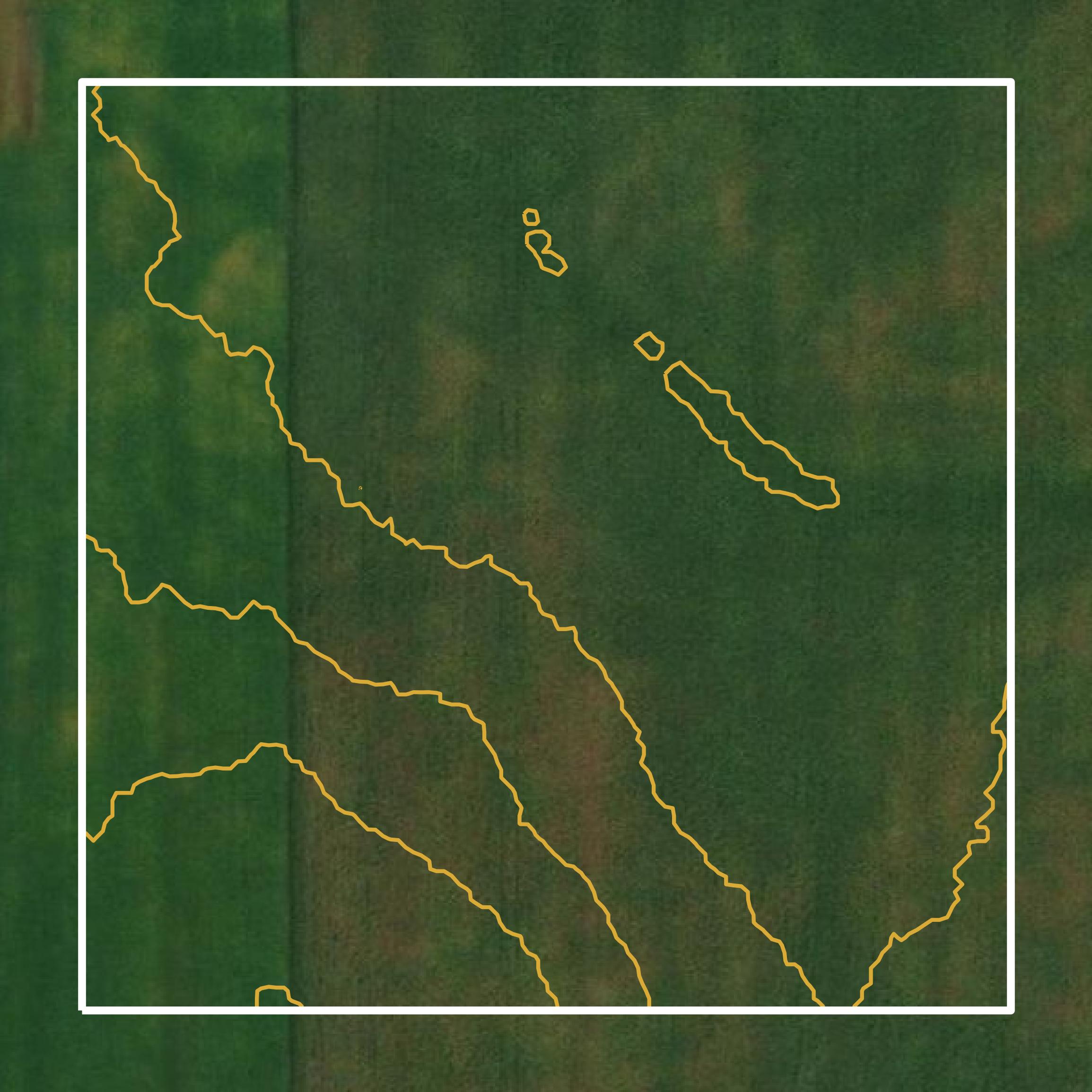 This image shows a contour map in Traverse County created using GIS data in Equator.