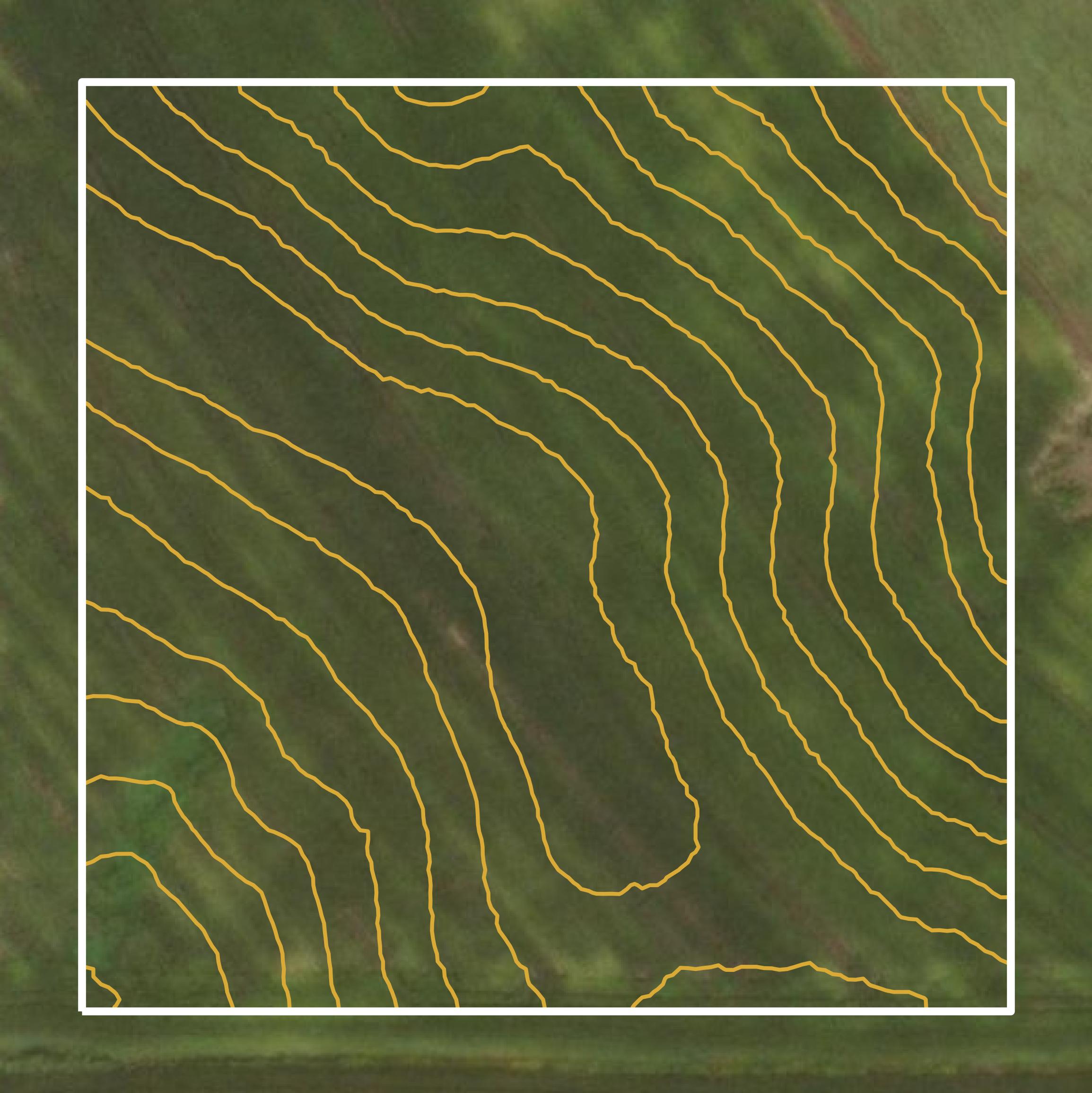 This image shows a contour map in Wabasha County created using GIS data in Equator.