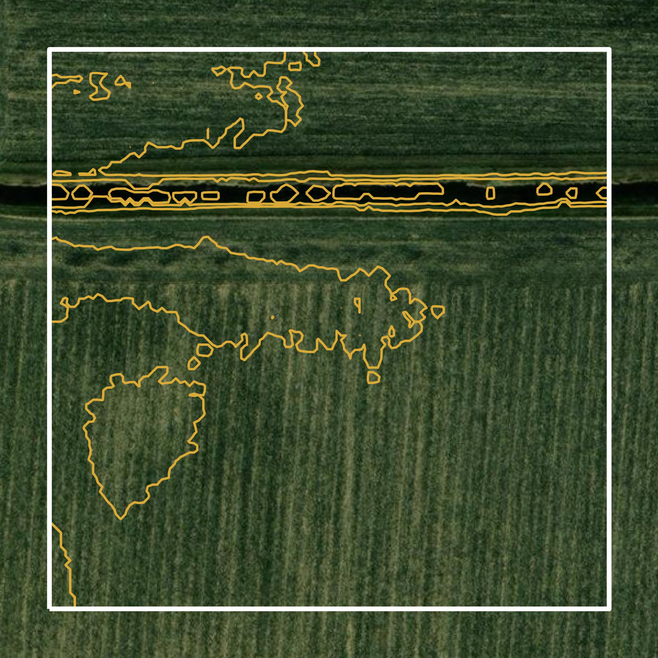 This image shows a contour map in Waseca County created using GIS data in Equator.
