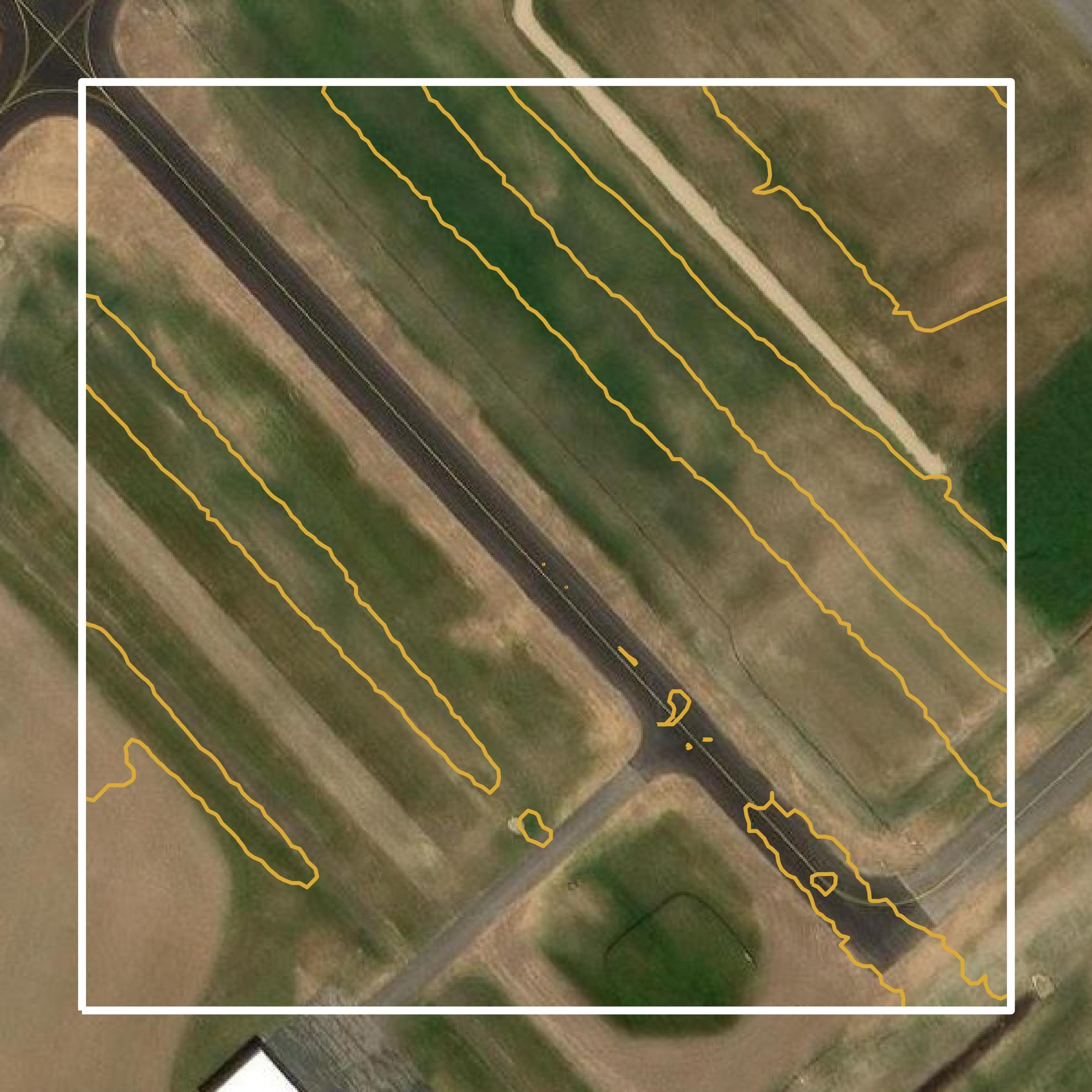 This image shows a contour map in Washington County created using GIS data in Equator.
