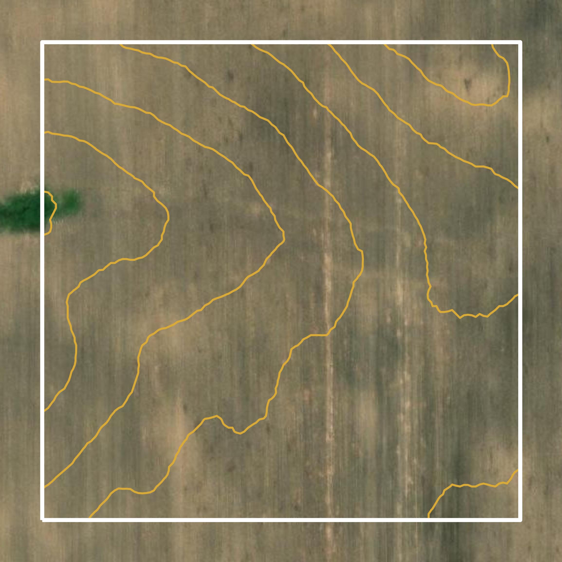 This image shows a contour map in Winona County created using GIS data in Equator.