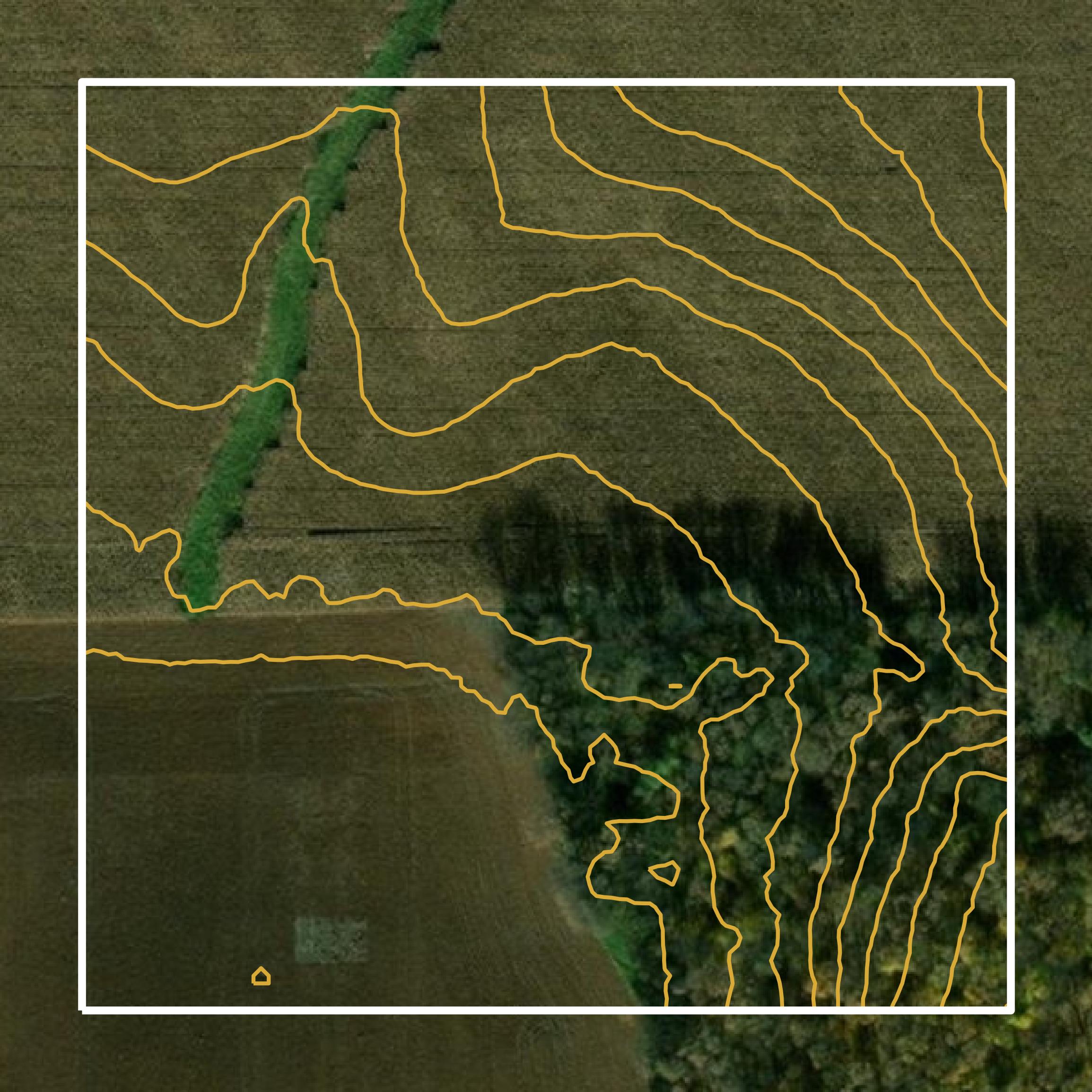 This image shows a contour map in Wright County created using GIS data in Equator.