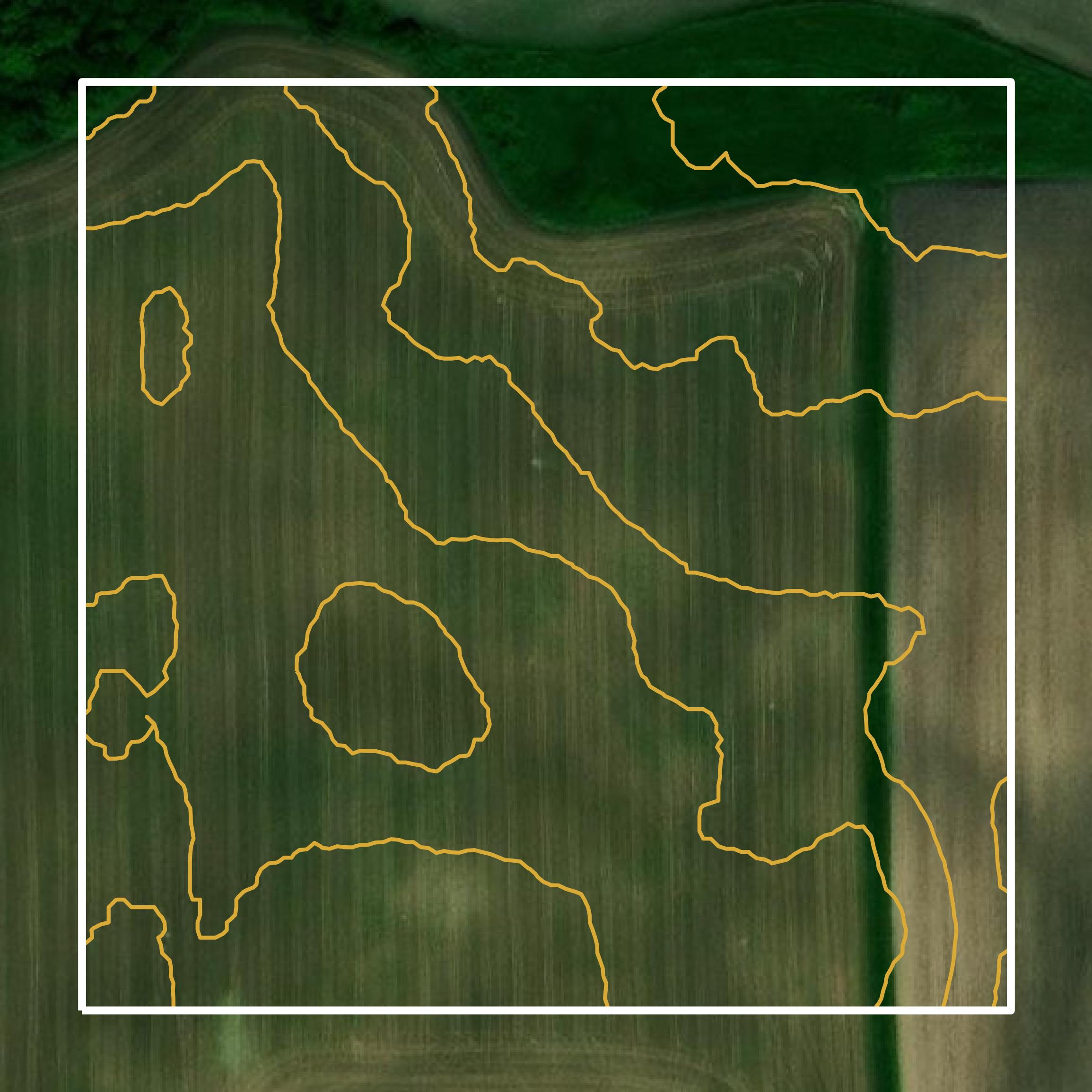 This image shows a contour map in Wright County created using GIS data in Equator.