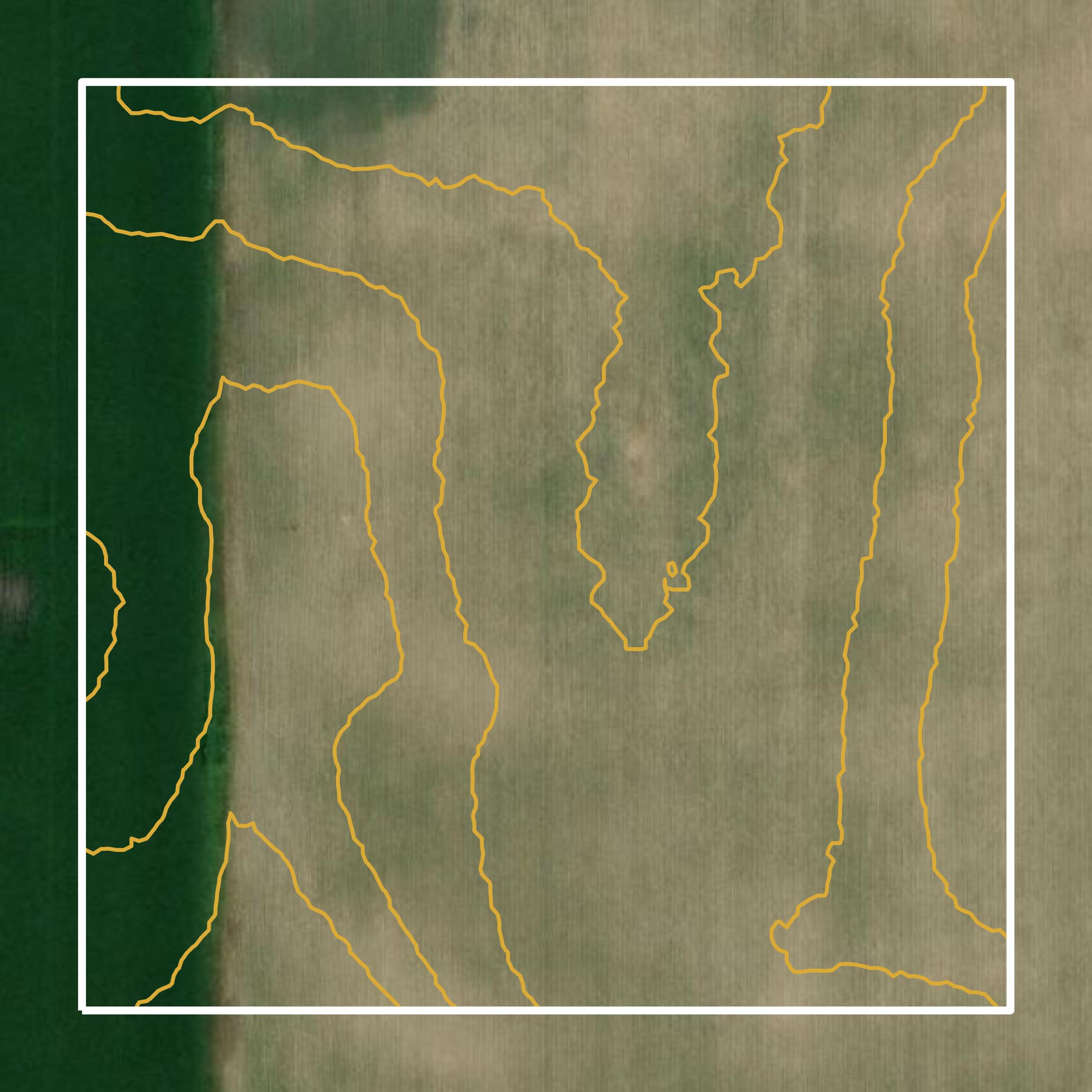 This image shows a contour map in Yellow Medicine County created using GIS data in Equator.