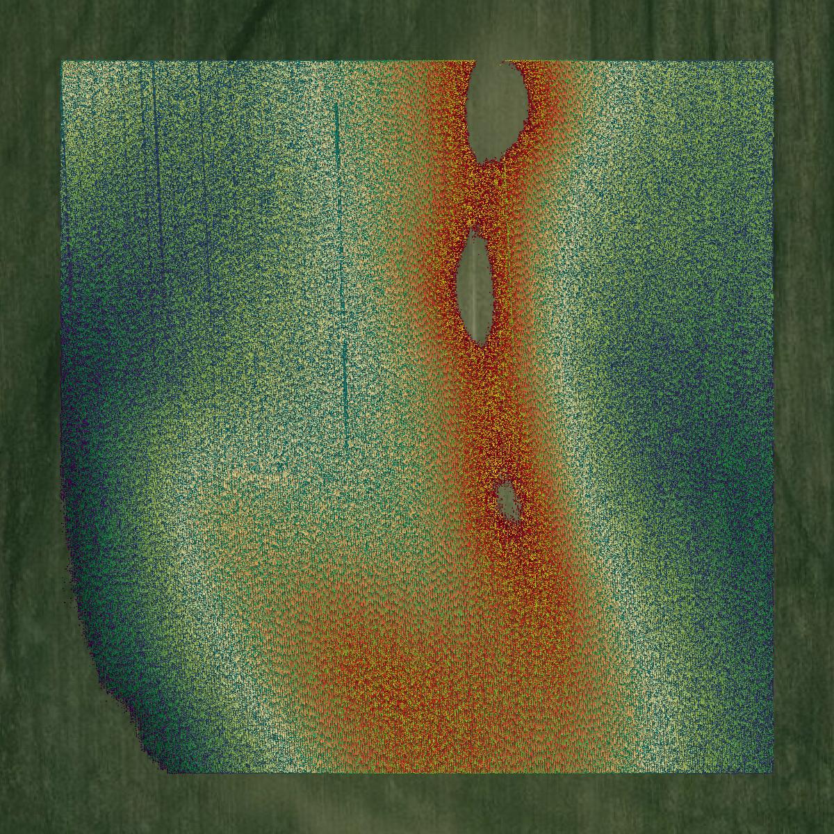 This image shows a LiDAR point cloud in Yellow Medicine County created using GIS data in Equator.