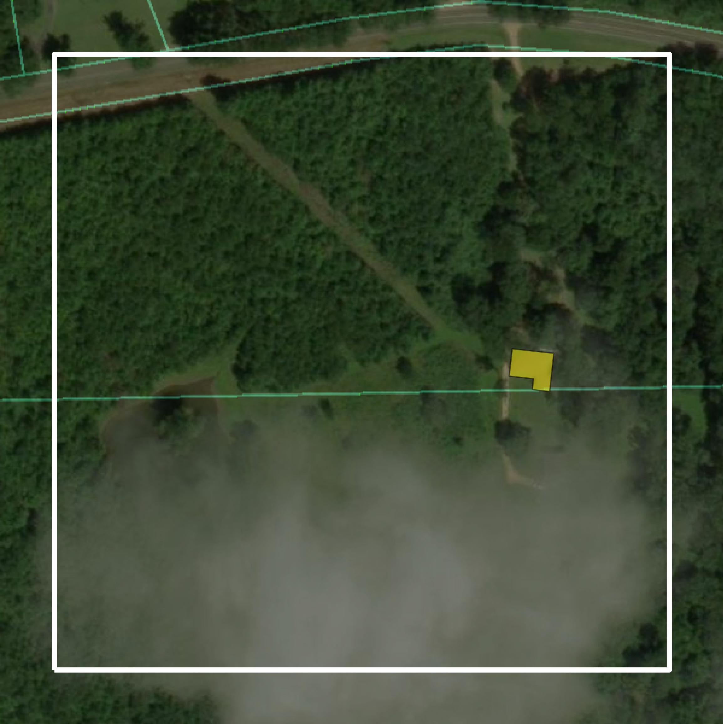 This image shows parcel and building data in Amite County created using GIS data in Equator.
