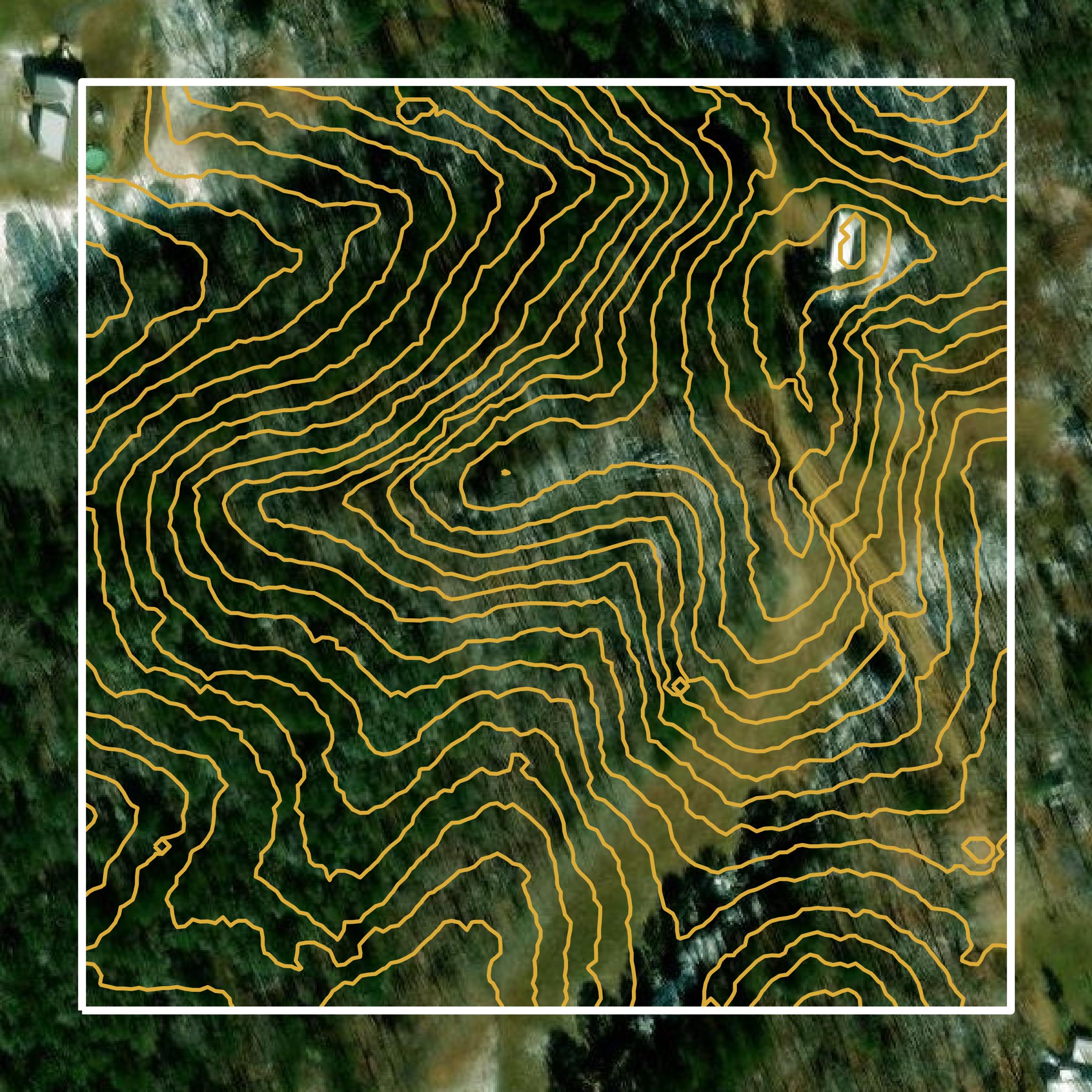 This image shows a contour map in Attala County created using GIS data in Equator.