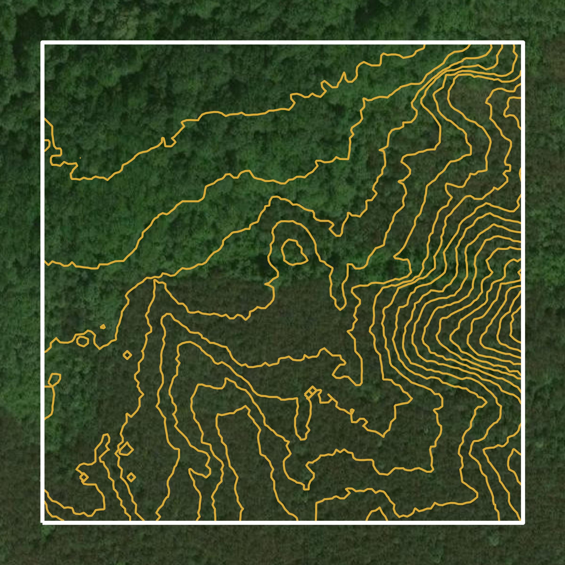 This image shows a contour map in Benton County created using GIS data in Equator.