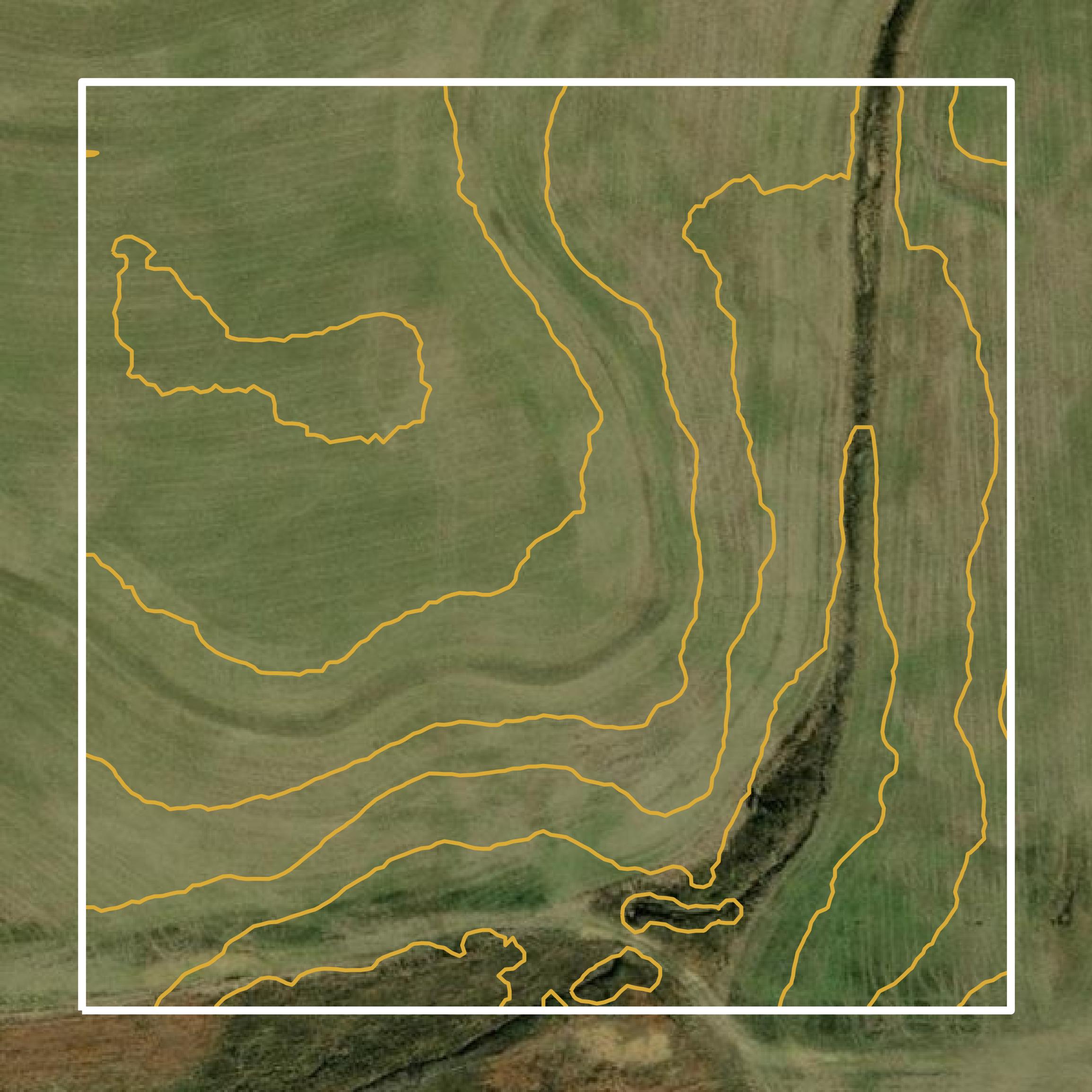 This image shows a contour map in Benton County created using GIS data in Equator.