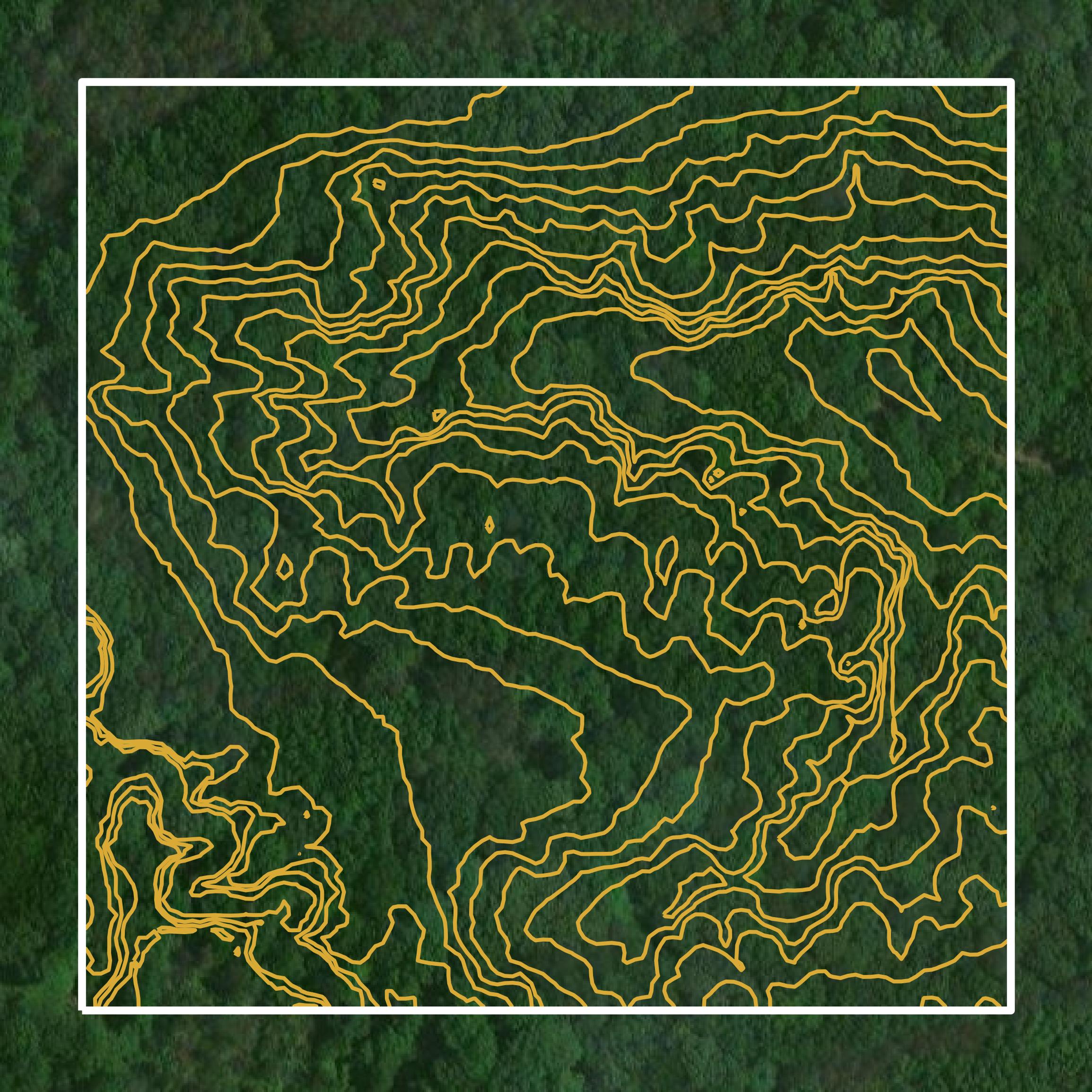 This image shows a contour map in Carroll County created using GIS data in Equator.