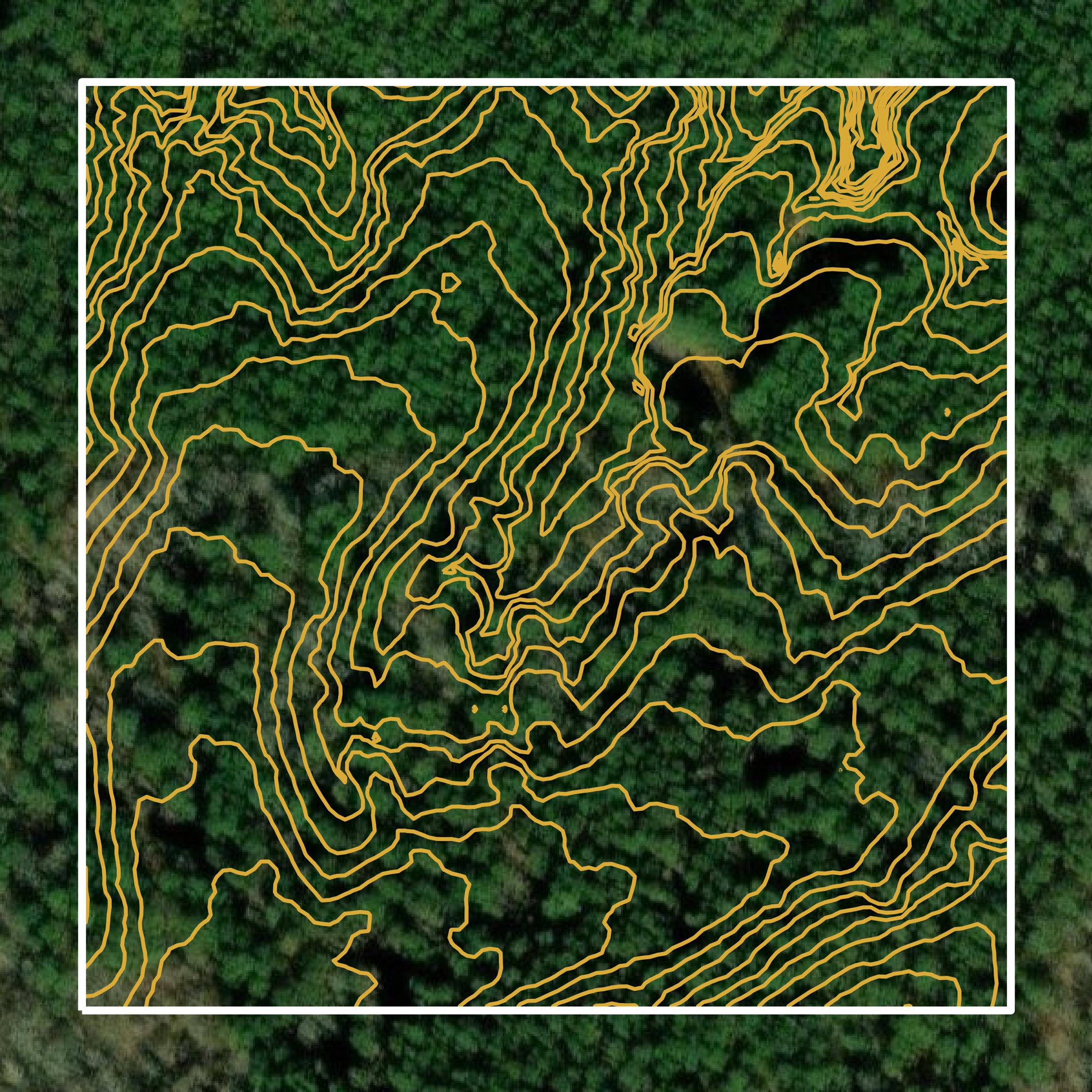 This image shows a contour map in Carroll County created using GIS data in Equator.