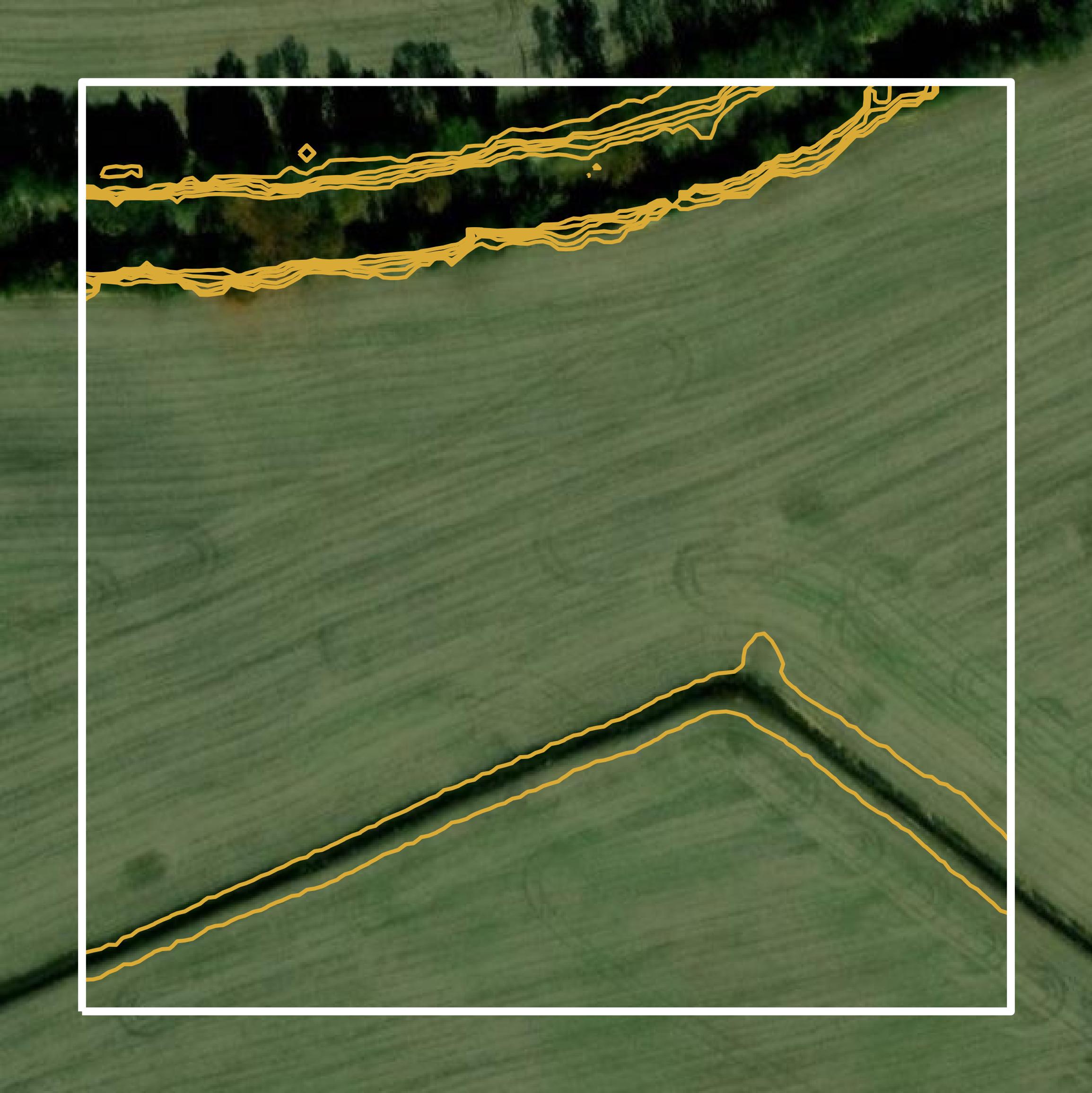 This image shows a contour map in Chickasaw County created using GIS data in Equator.