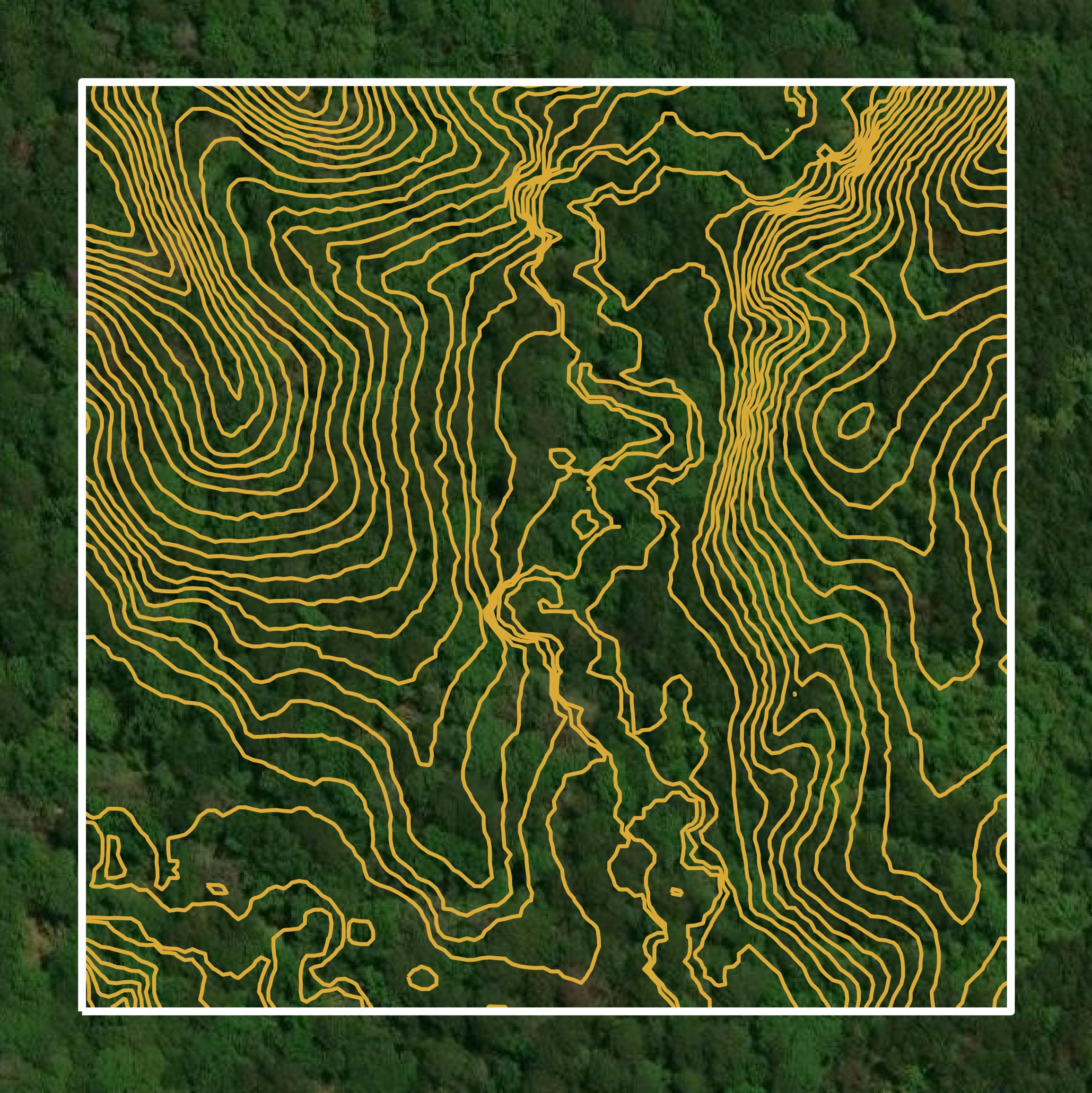This image shows a contour map in Franklin County created using GIS data in Equator.