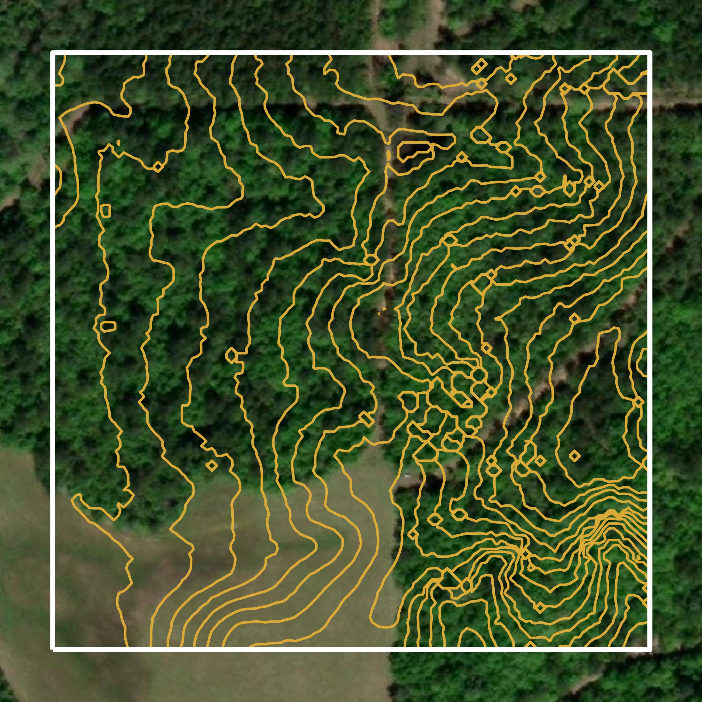 This image shows a contour map in George County created using GIS data in Equator.