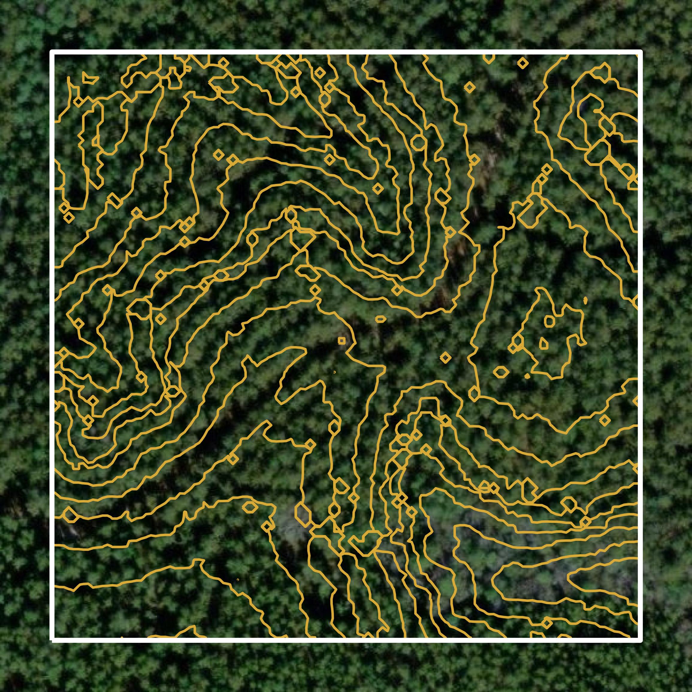 This image shows a contour map in Greene County created using GIS data in Equator.