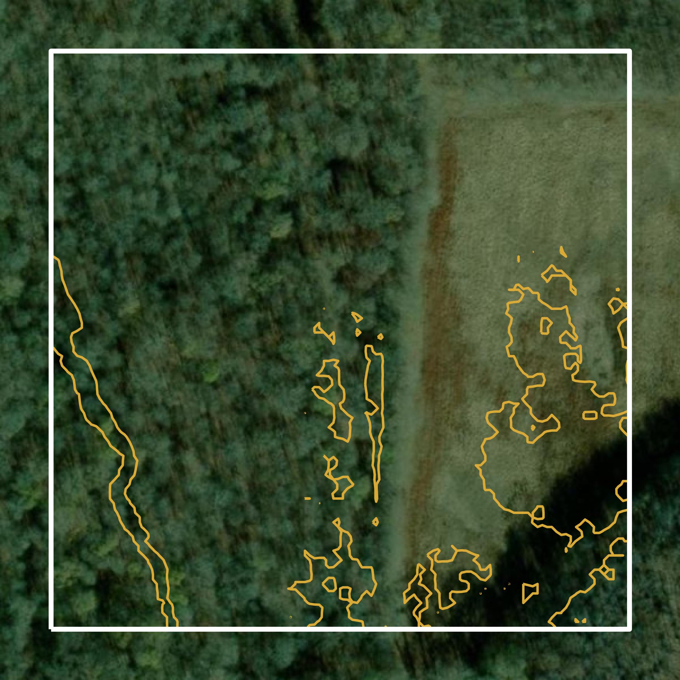 This image shows a contour map in Grenada County created using GIS data in Equator.