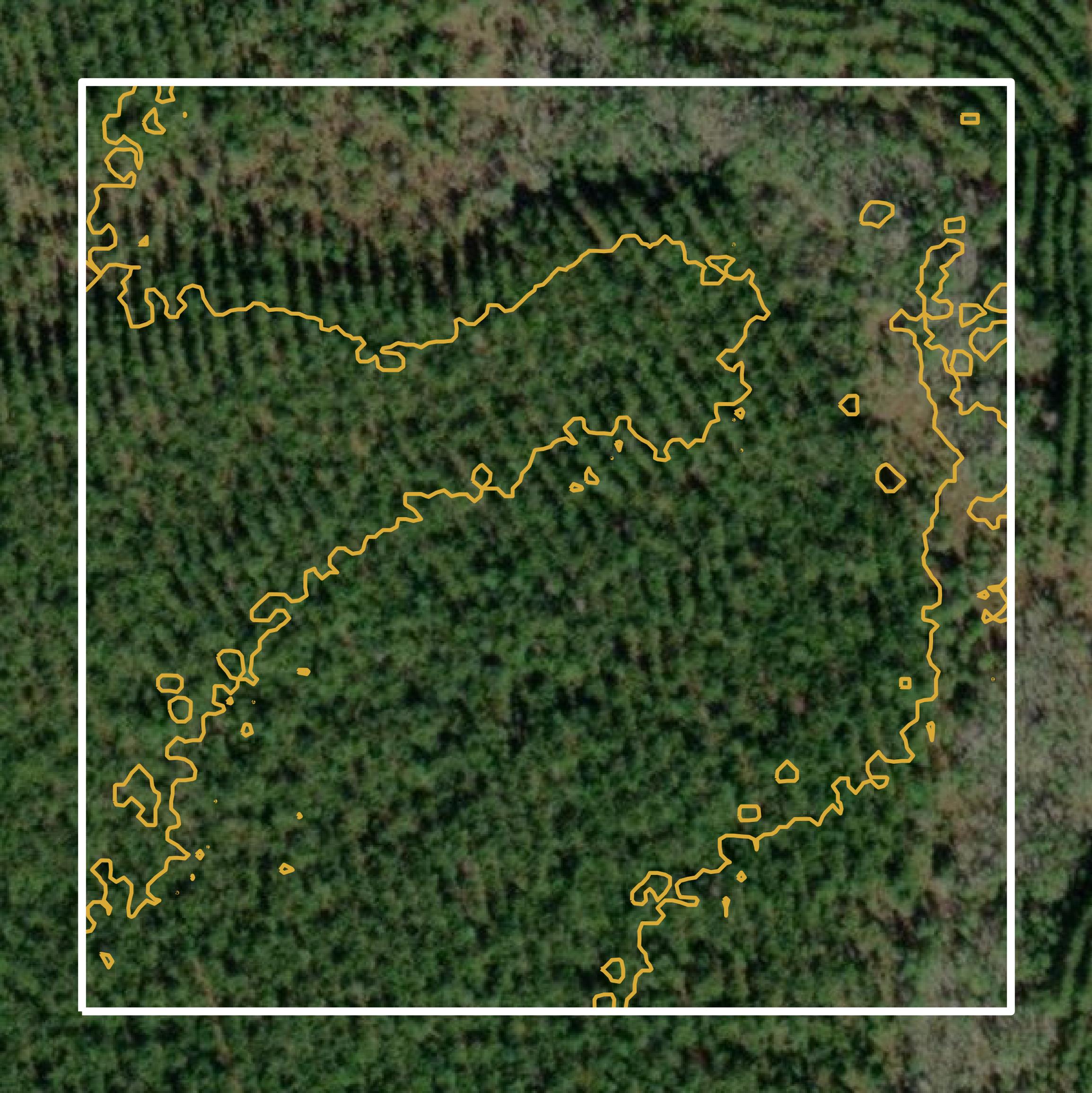 This image shows a contour map in Hancock County created using GIS data in Equator.