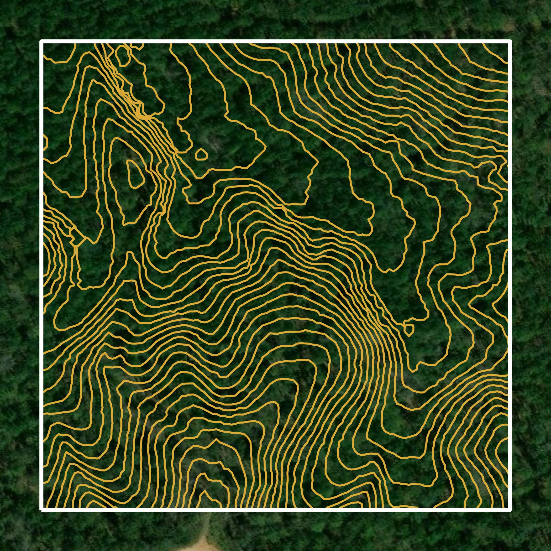 This image shows a contour map in Itawamba County created using GIS data in Equator.