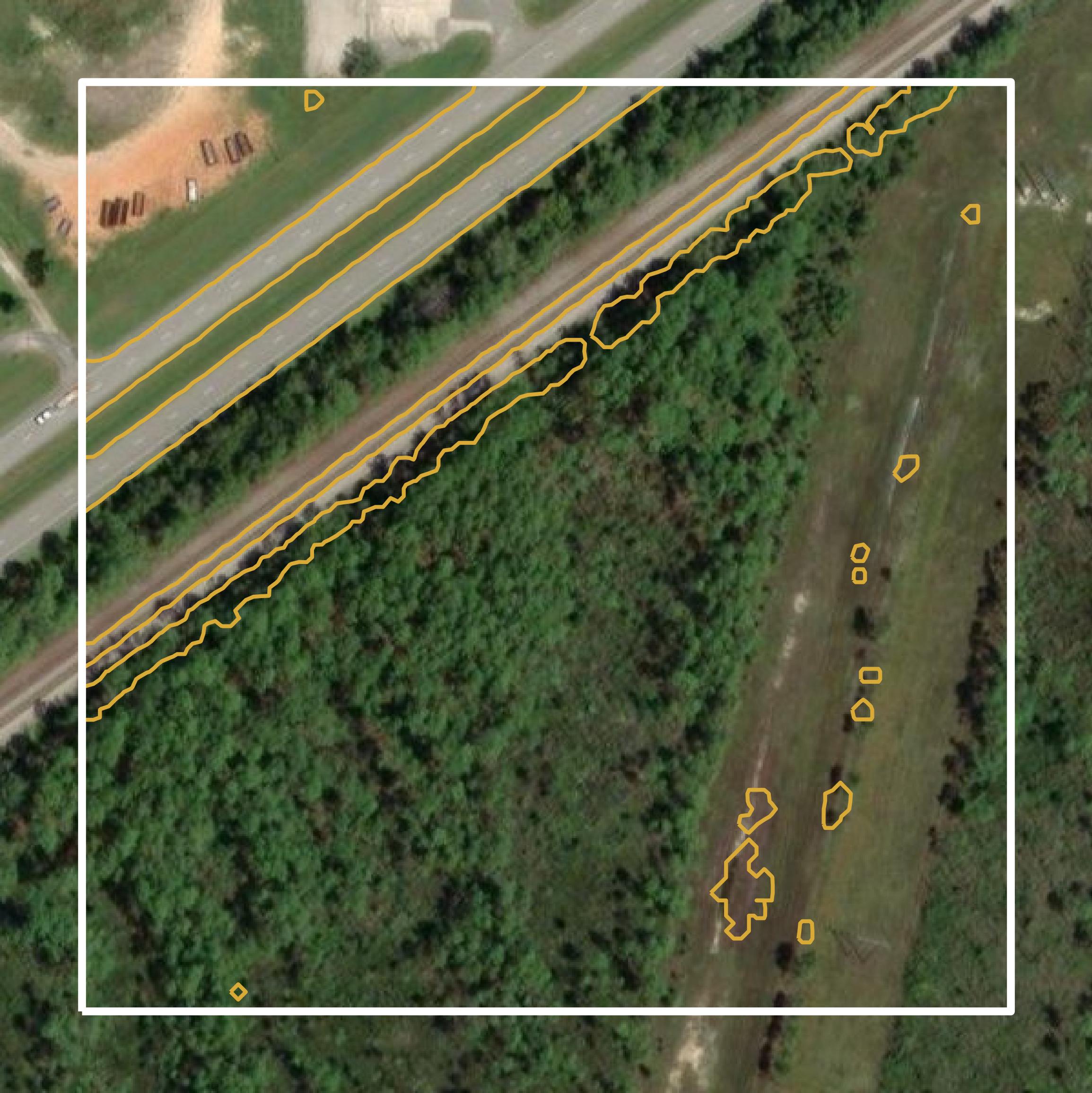 This image shows a contour map in Jackson County created using GIS data in Equator.
