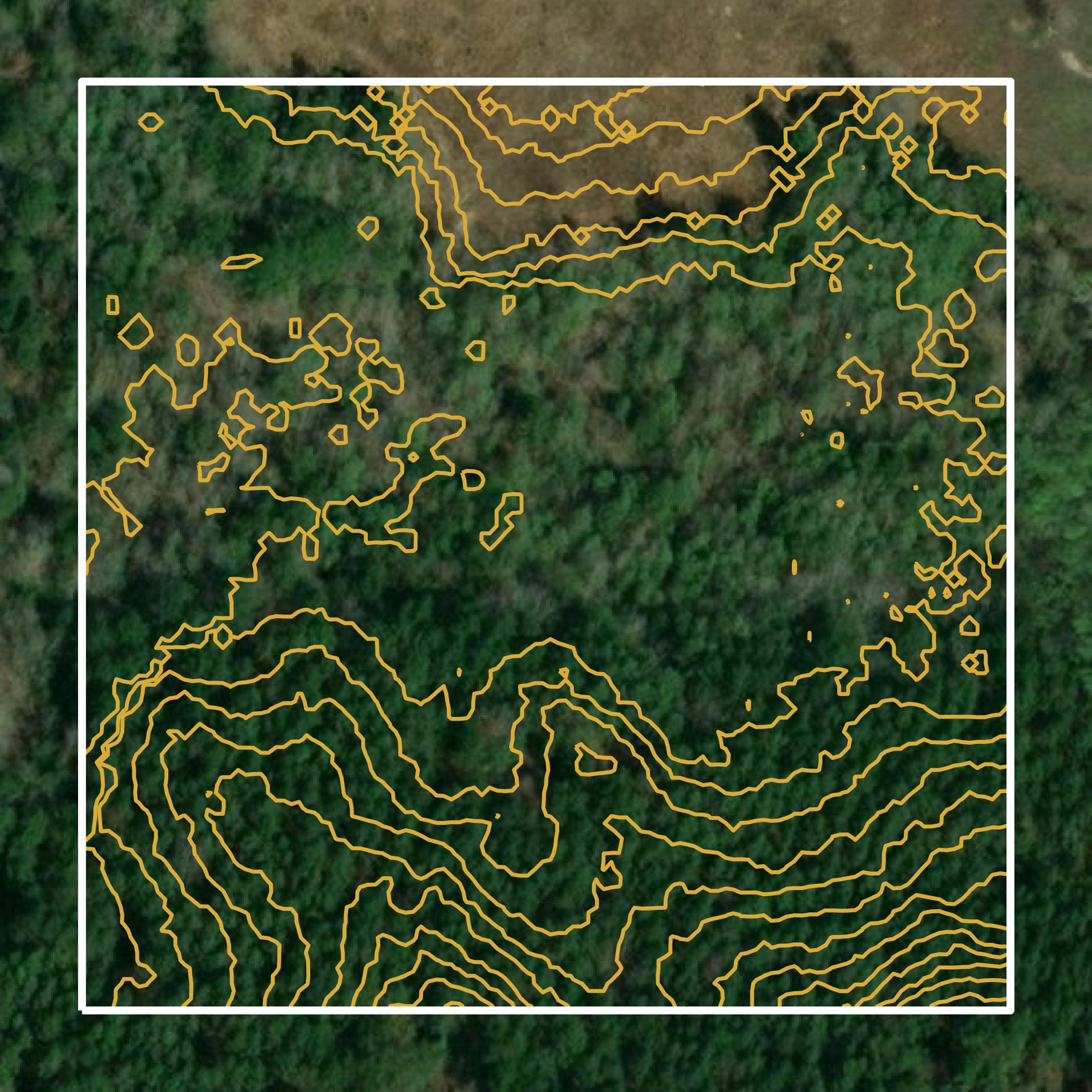 This image shows a contour map in Jasper County created using GIS data in Equator.