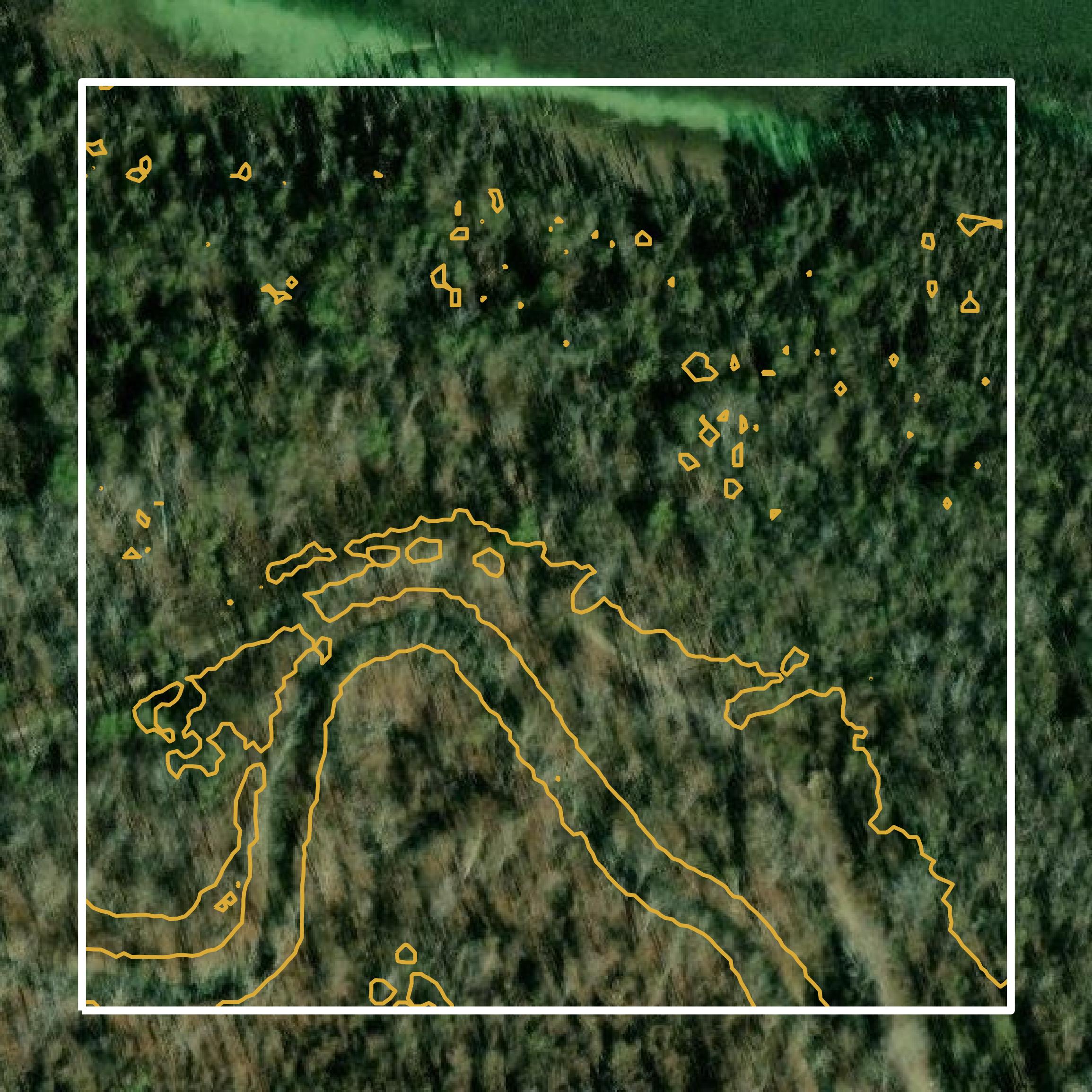 This image shows a contour map in Jefferson County created using GIS data in Equator.