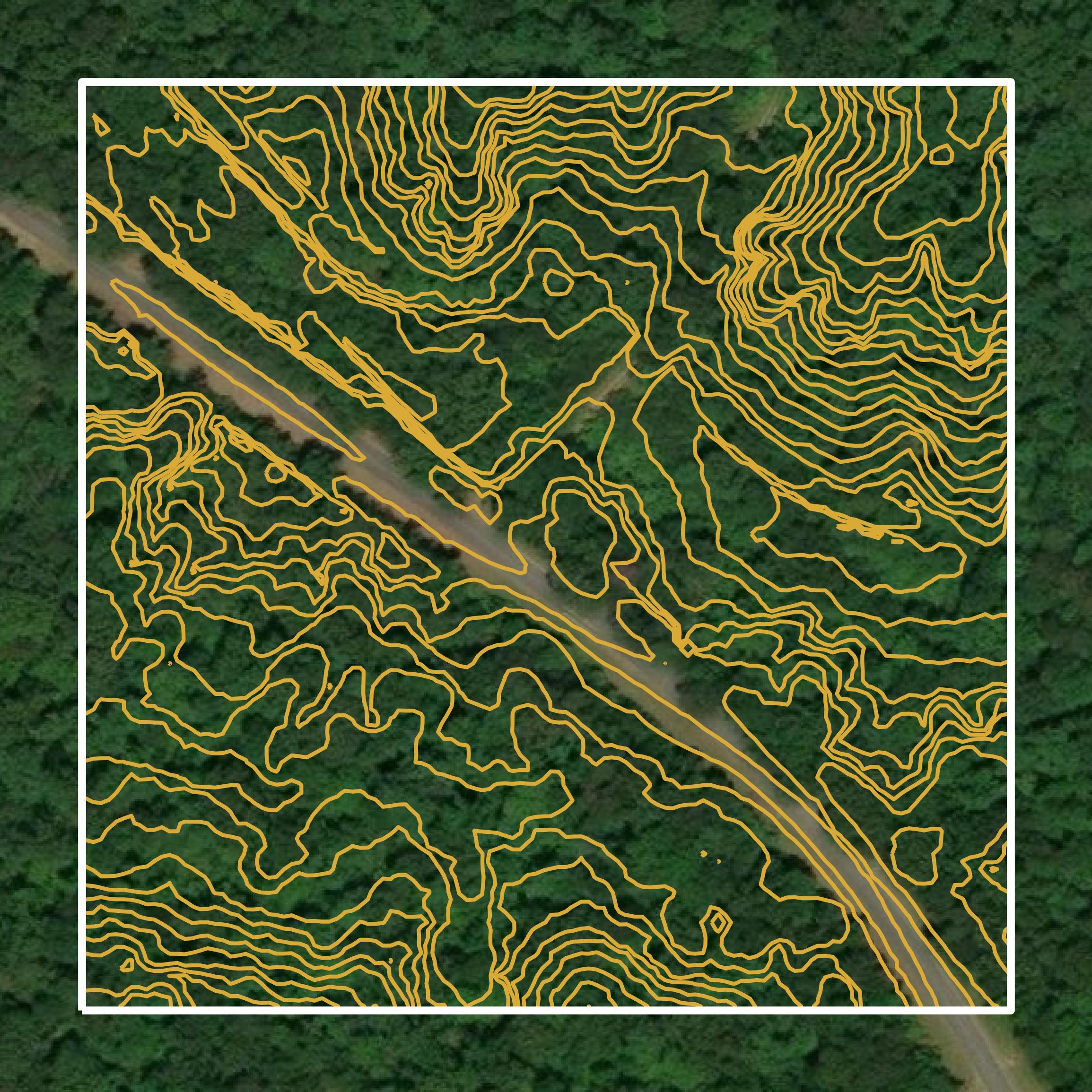 This image shows a contour map in Jefferson County created using GIS data in Equator.