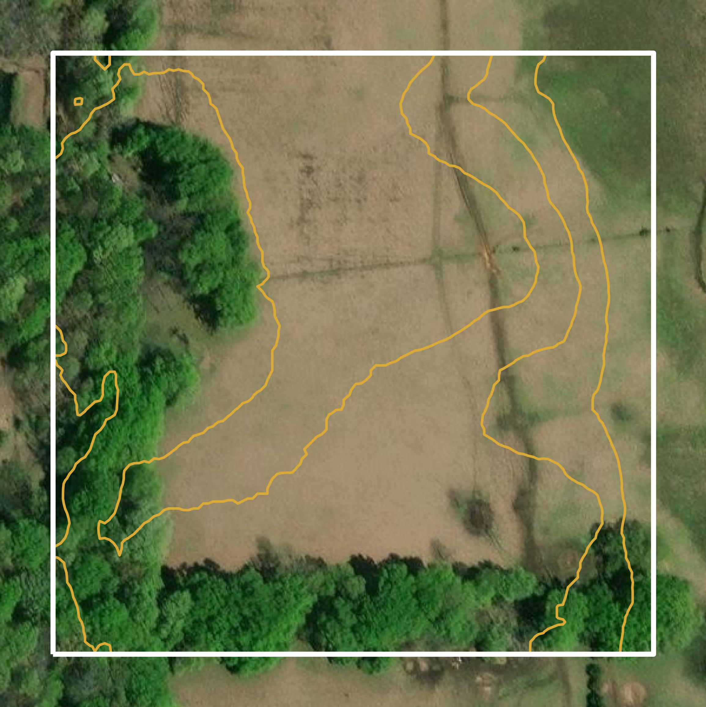 This image shows a contour map in Kemper County created using GIS data in Equator.