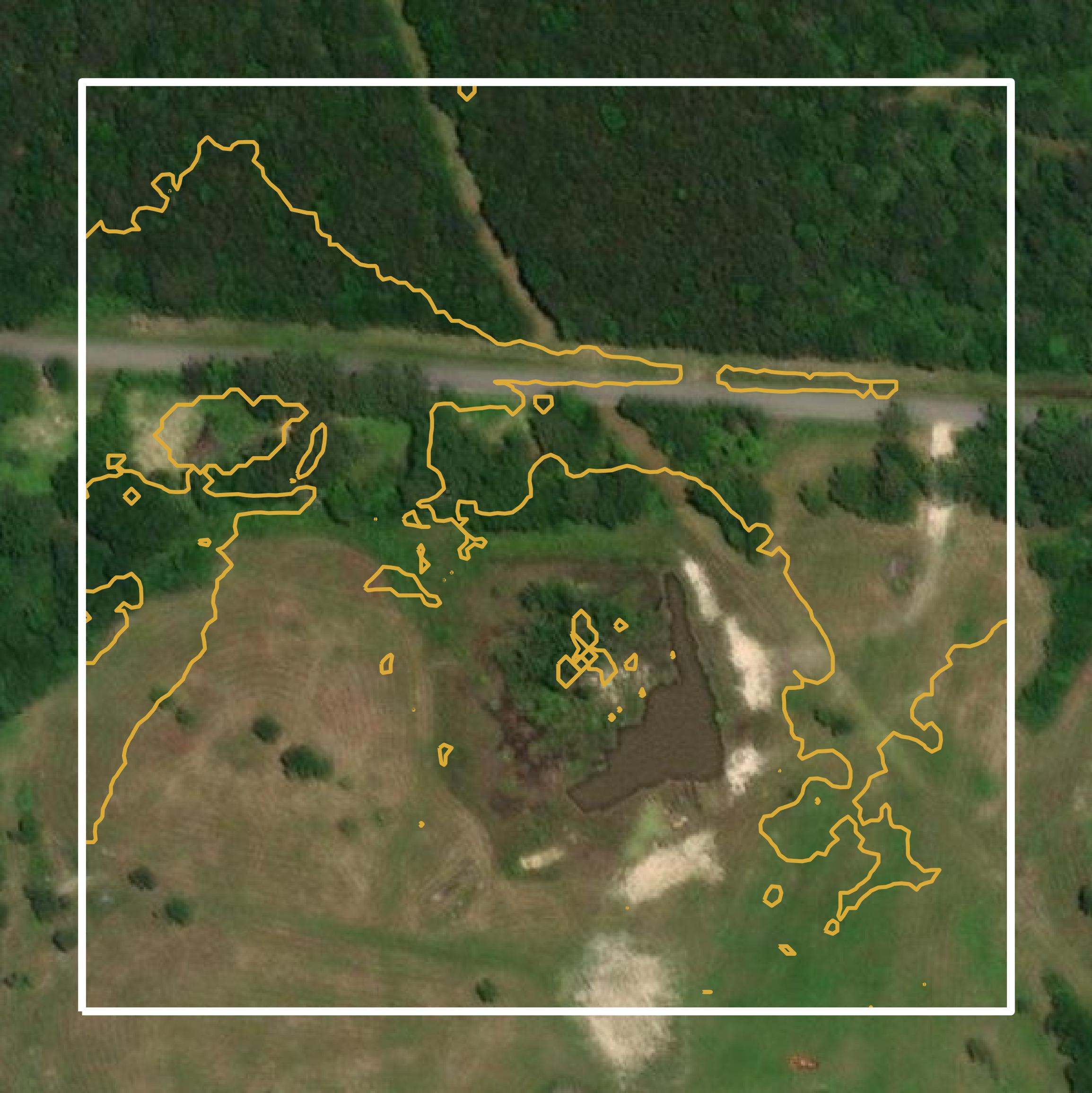 This image shows a contour map in Lamar County created using GIS data in Equator.