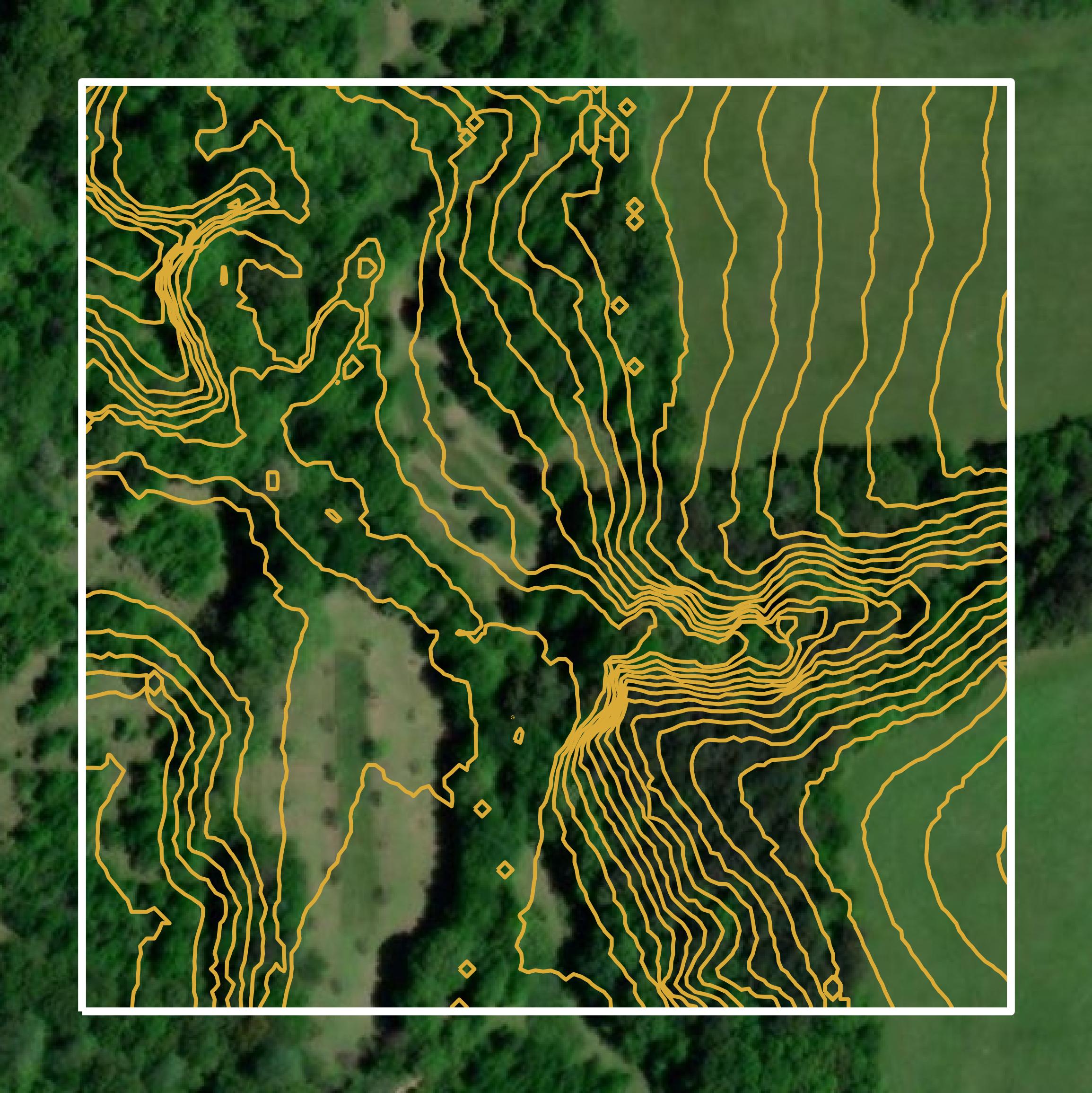 This image shows a contour map in Lawrence County created using GIS data in Equator.