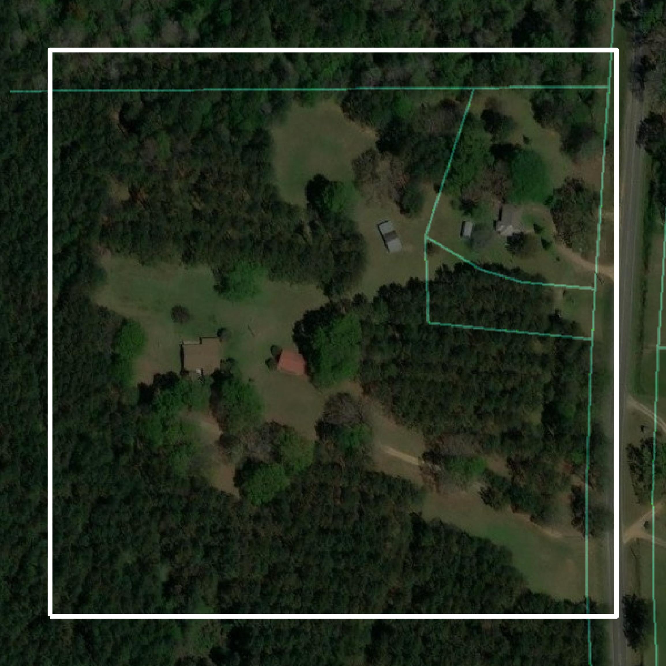 This image shows parcel and building data in Lawrence County created using GIS data in Equator.