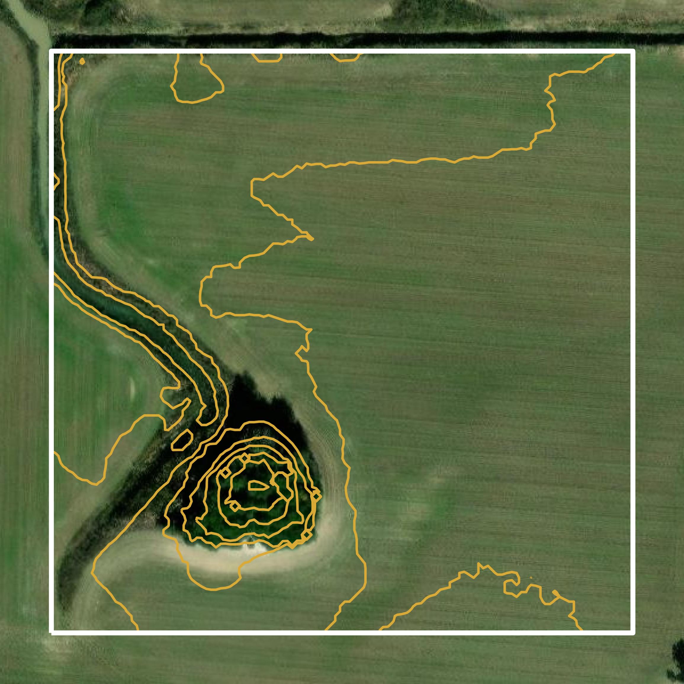 This image shows a contour map in Lee County created using GIS data in Equator.