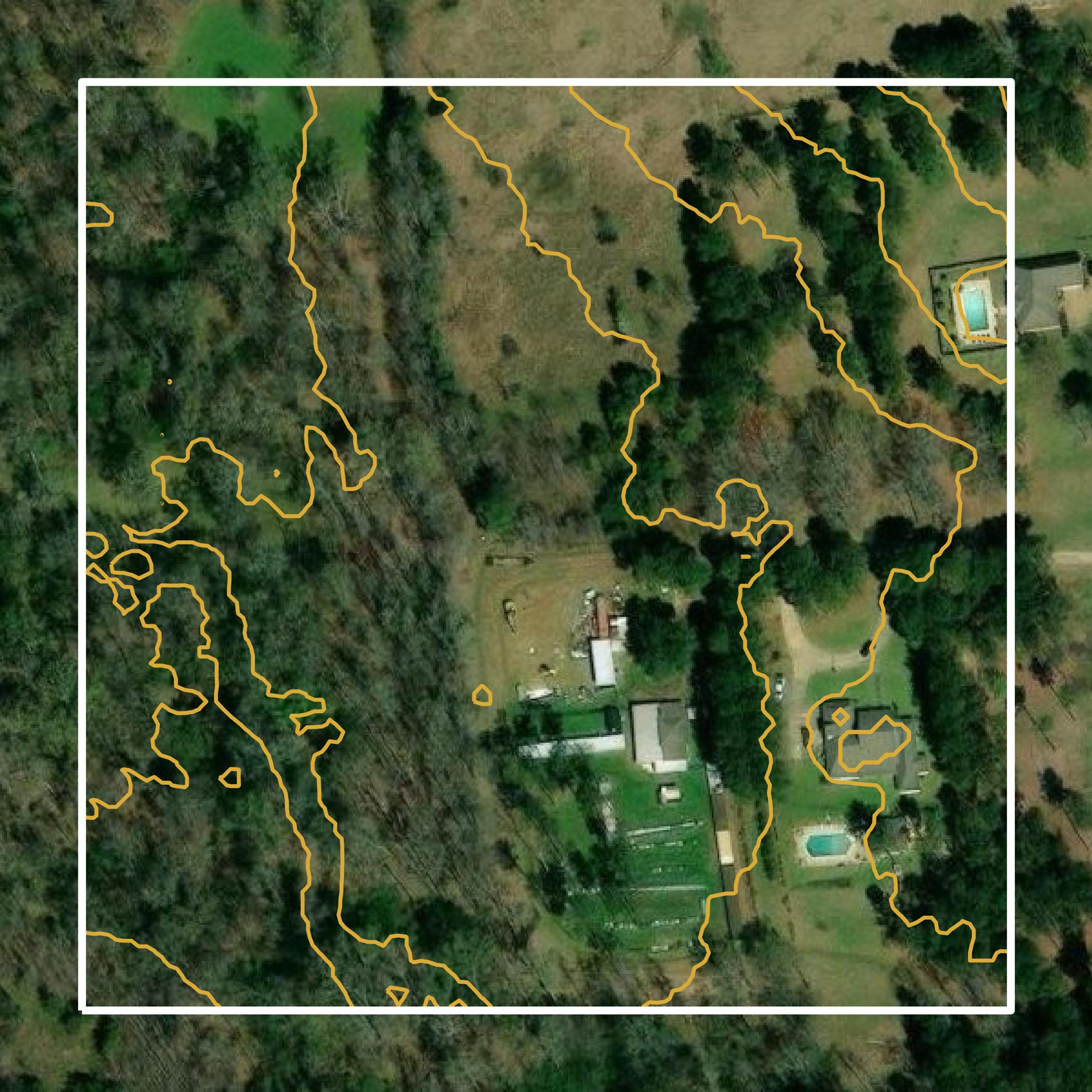 This image shows a contour map in Madison County created using GIS data in Equator.
