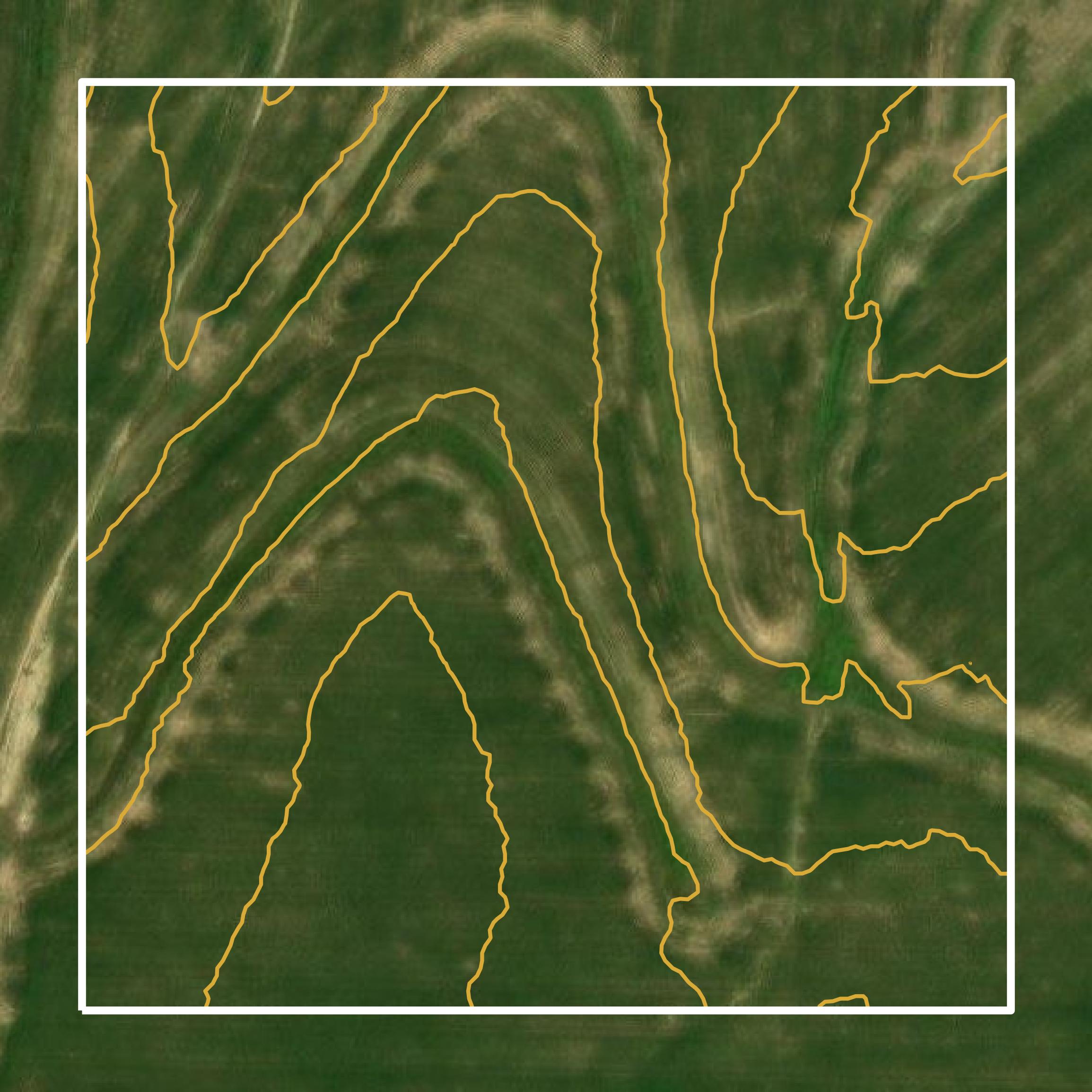 This image shows a contour map in Madison County created using GIS data in Equator.