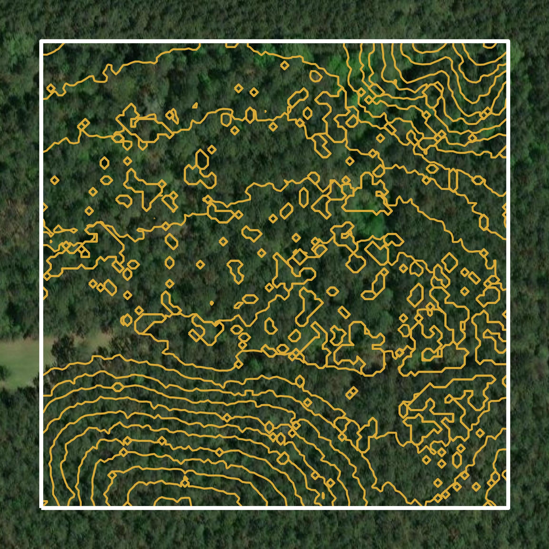This image shows a contour map in Marion County created using GIS data in Equator.