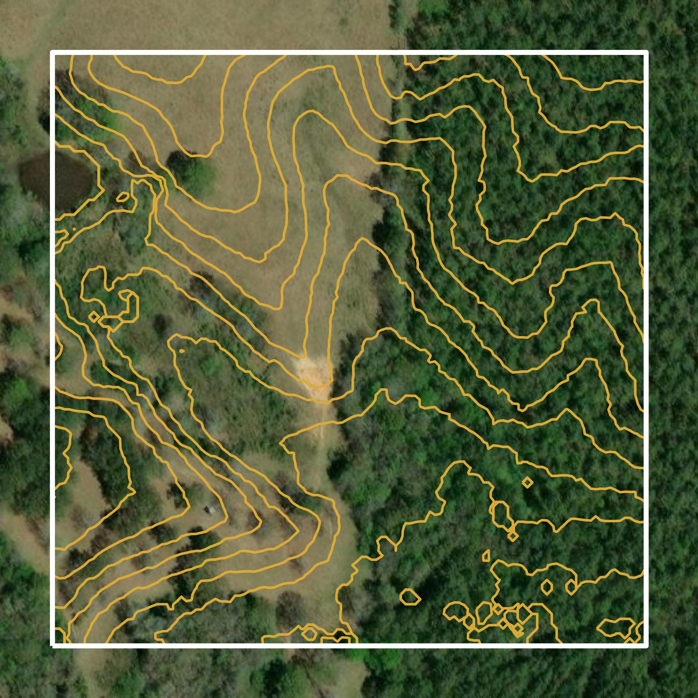 This image shows a contour map in Marion County created using GIS data in Equator.