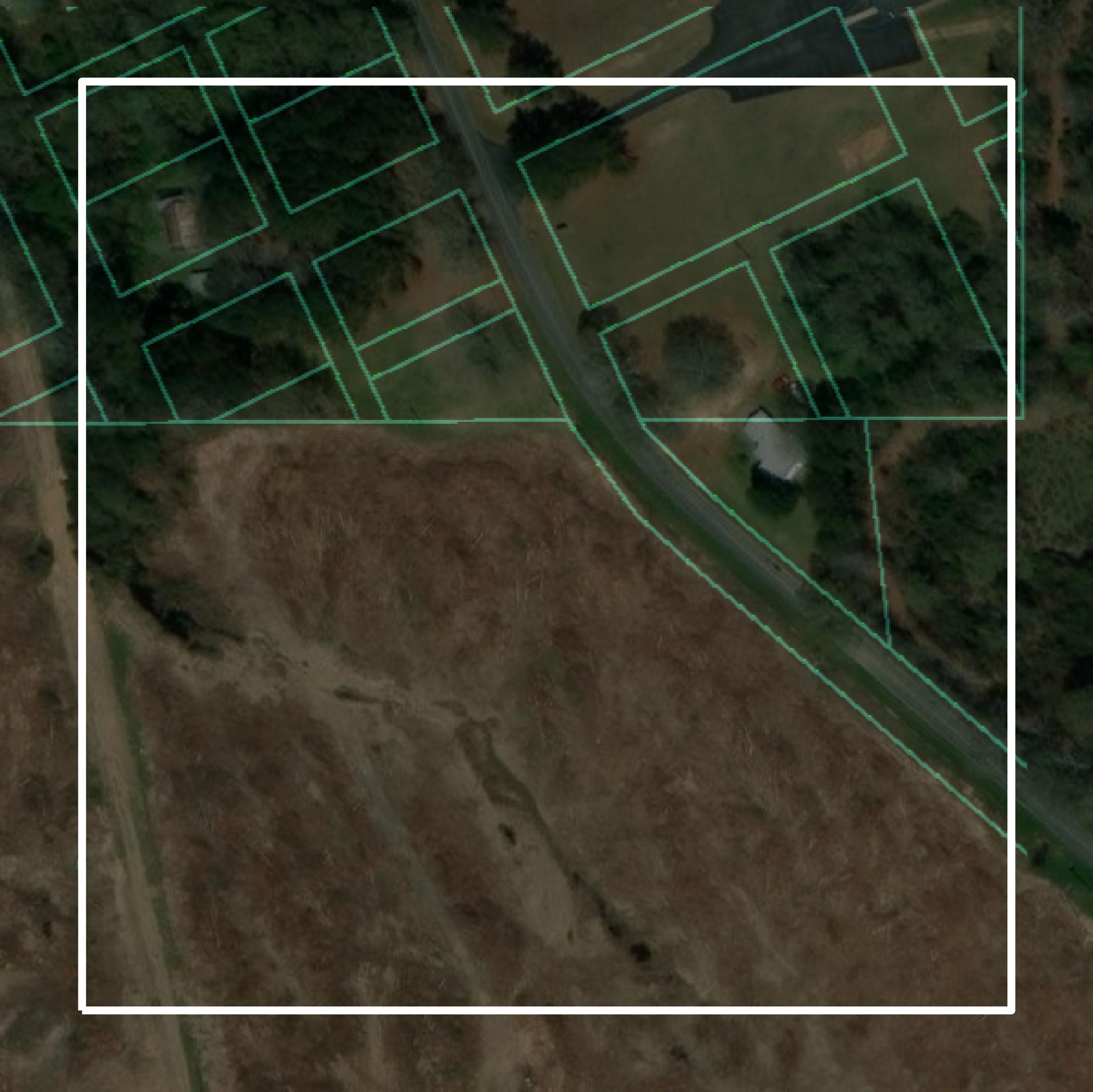 This image shows parcel and building data in Marion County created using GIS data in Equator.