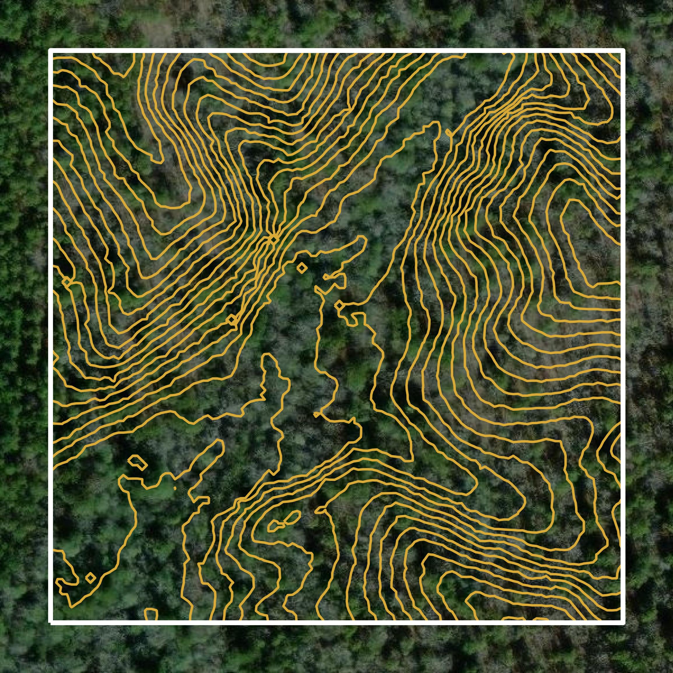 This image shows a contour map in Neshoba County created using GIS data in Equator.