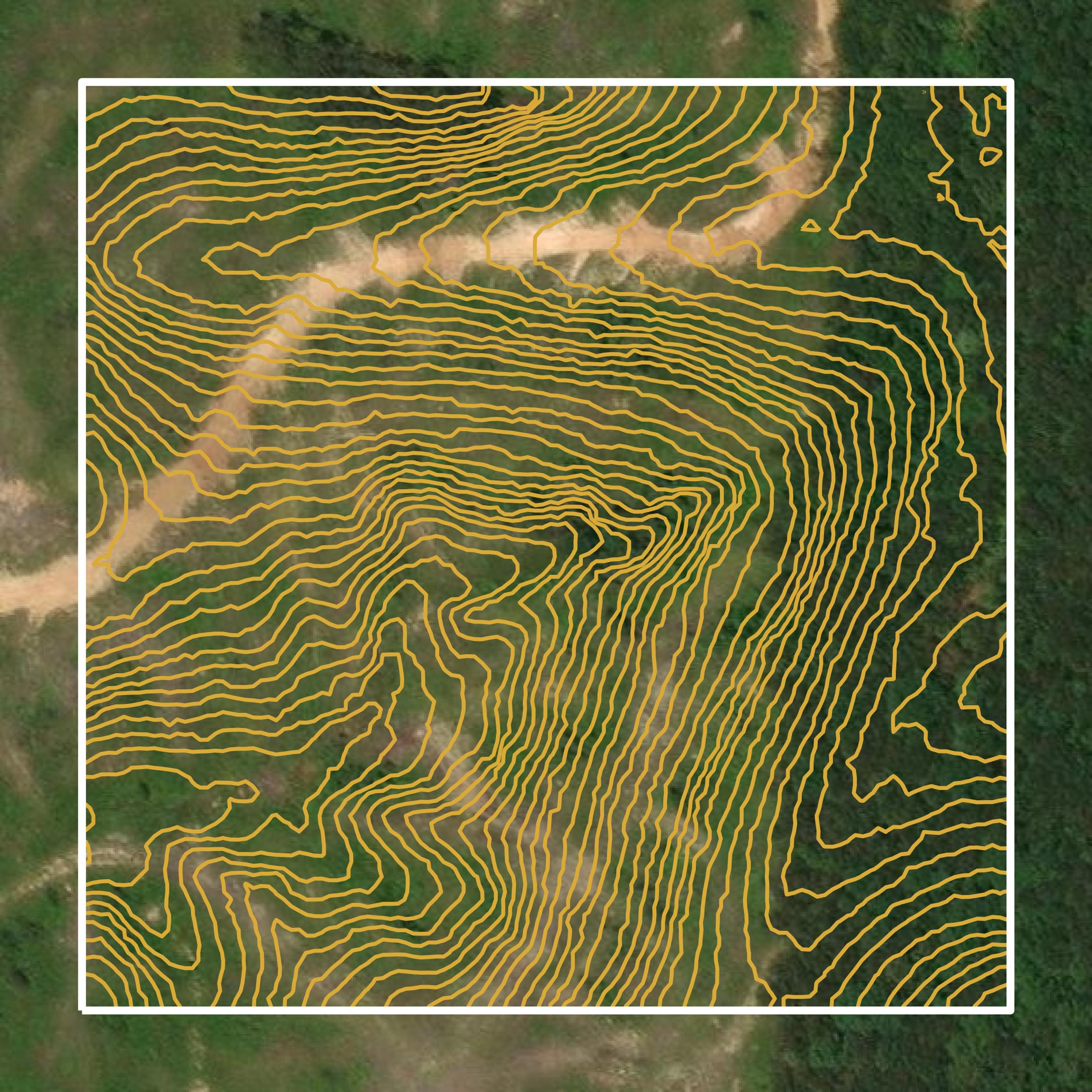 This image shows a contour map in Neshoba County created using GIS data in Equator.