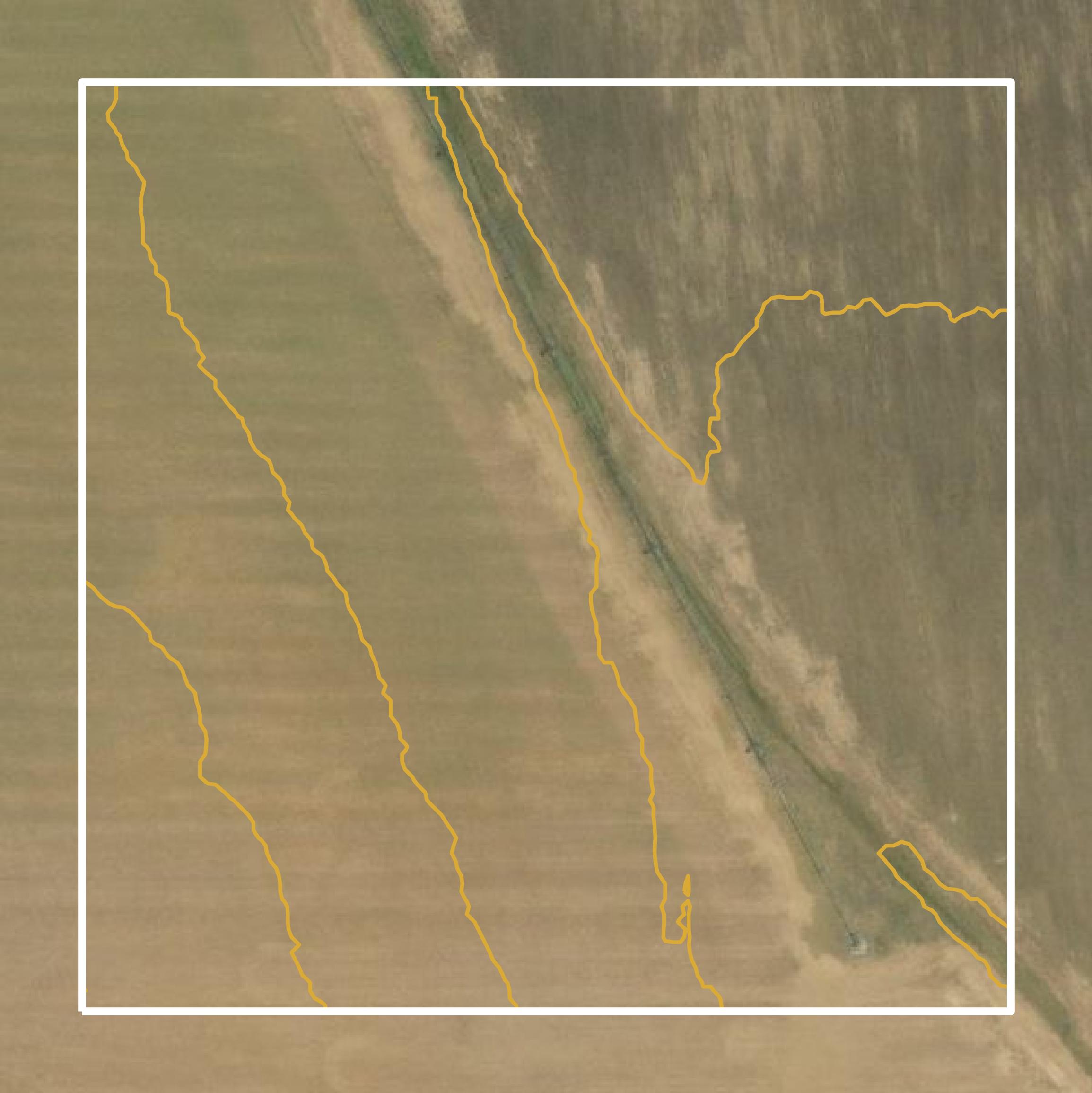 This image shows a contour map in Noxubee County created using GIS data in Equator.