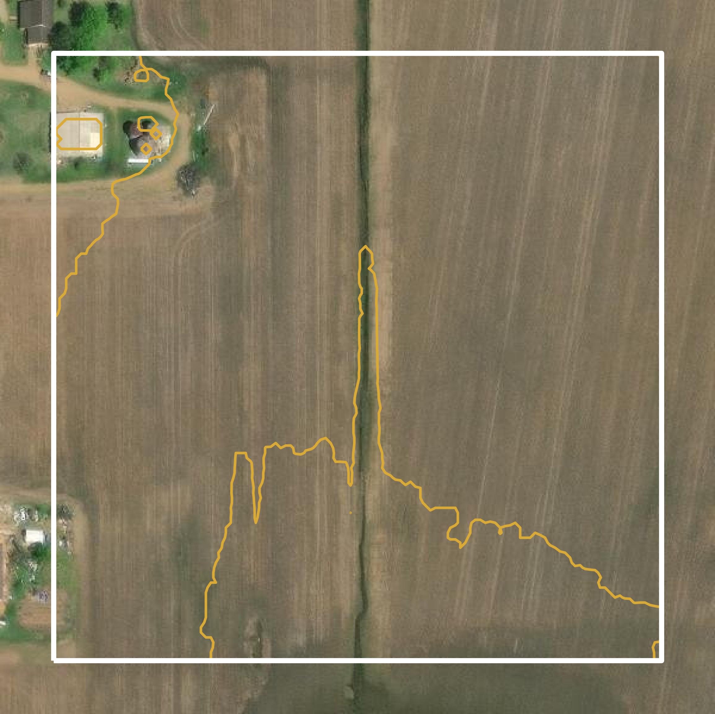 This image shows a contour map in Noxubee County created using GIS data in Equator.