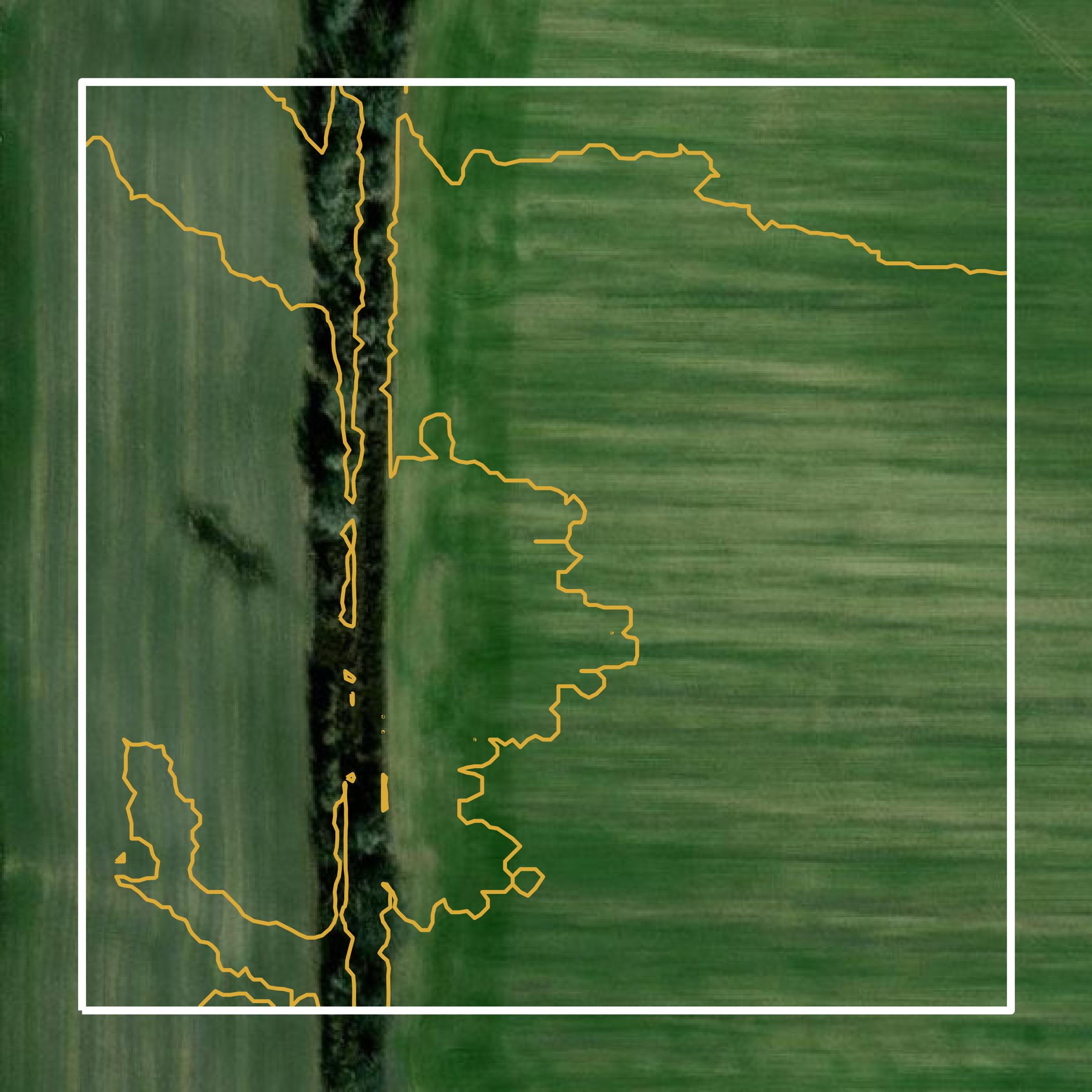 This image shows a contour map in Panola County created using GIS data in Equator.