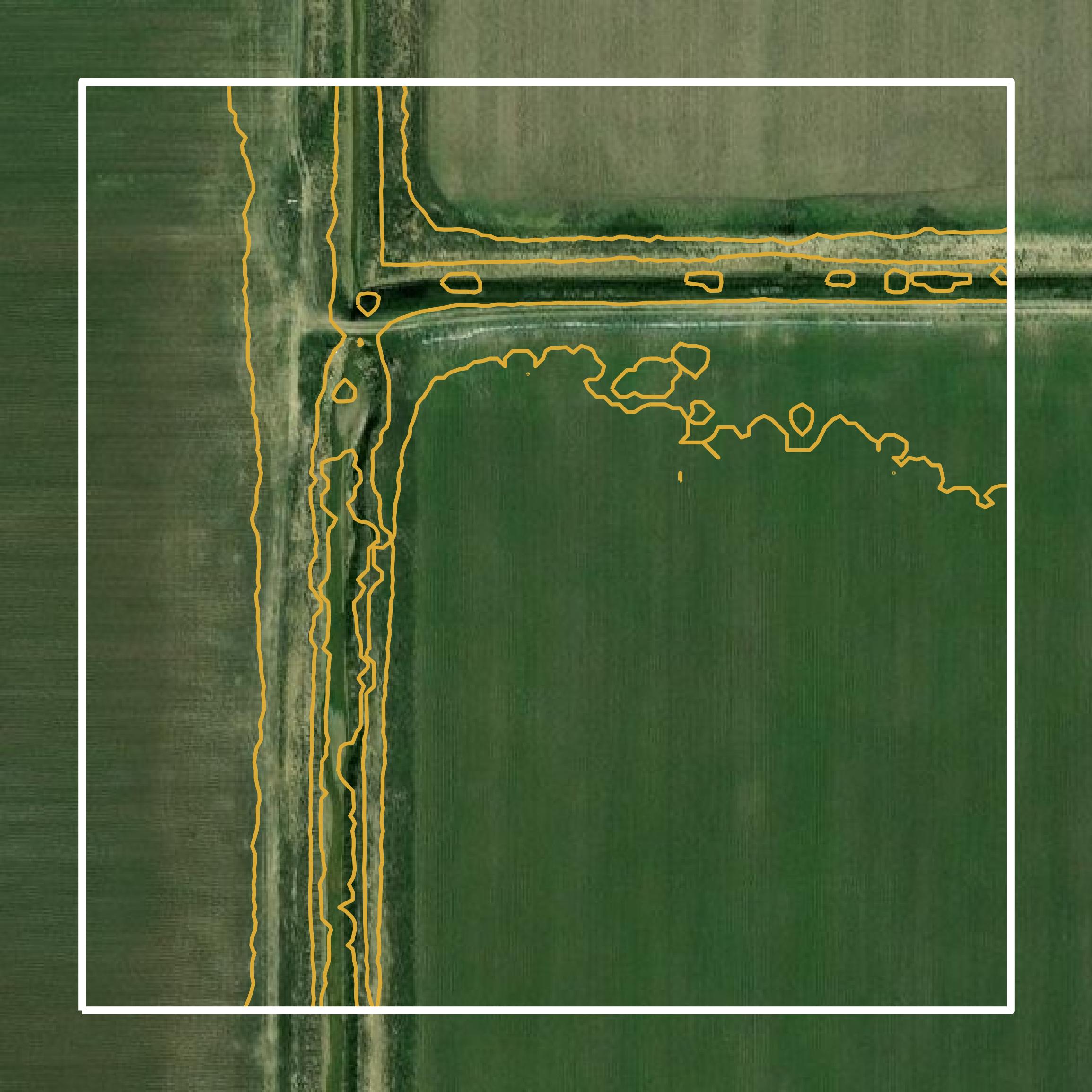 This image shows a contour map in Panola County created using GIS data in Equator.