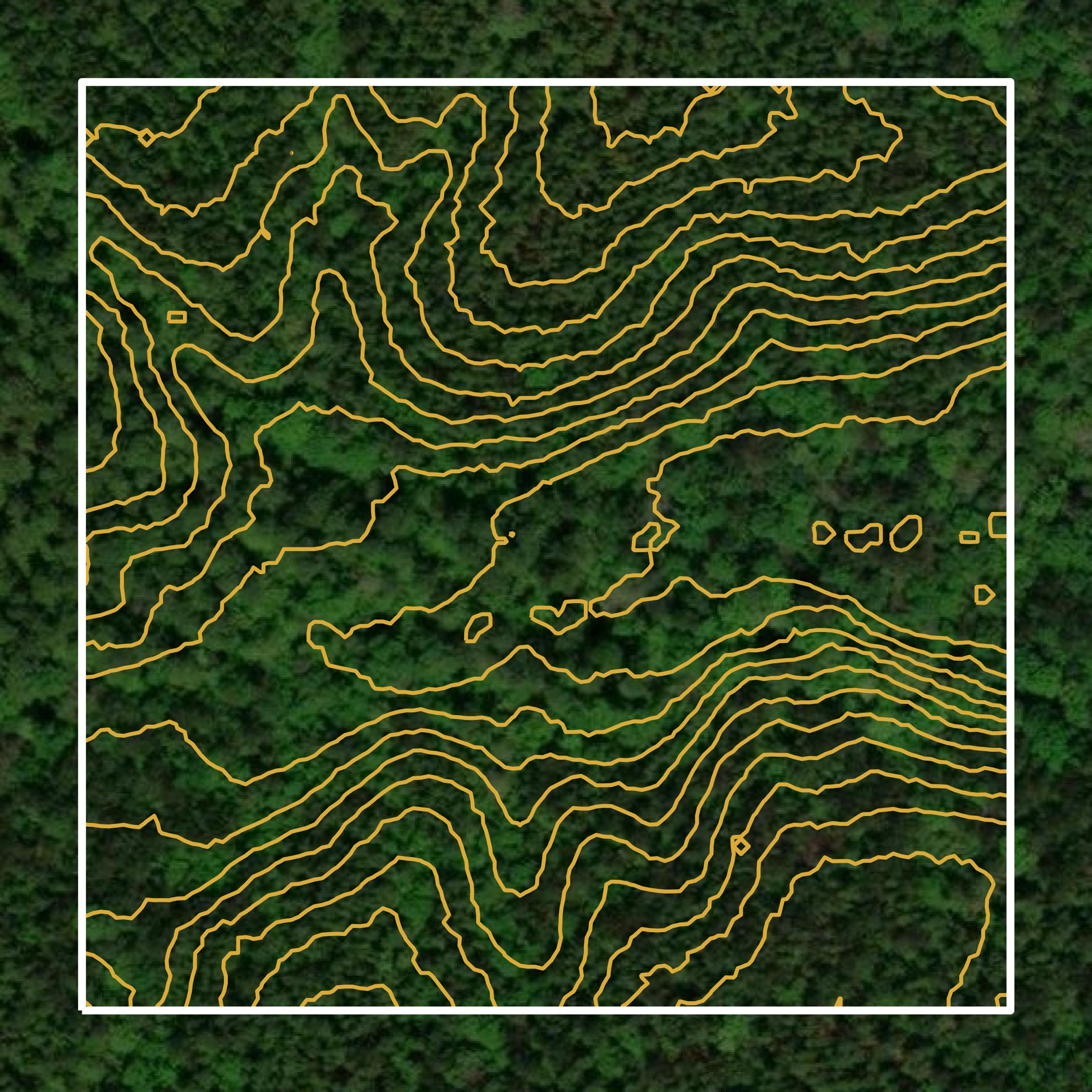 This image shows a contour map in Perry County created using GIS data in Equator.