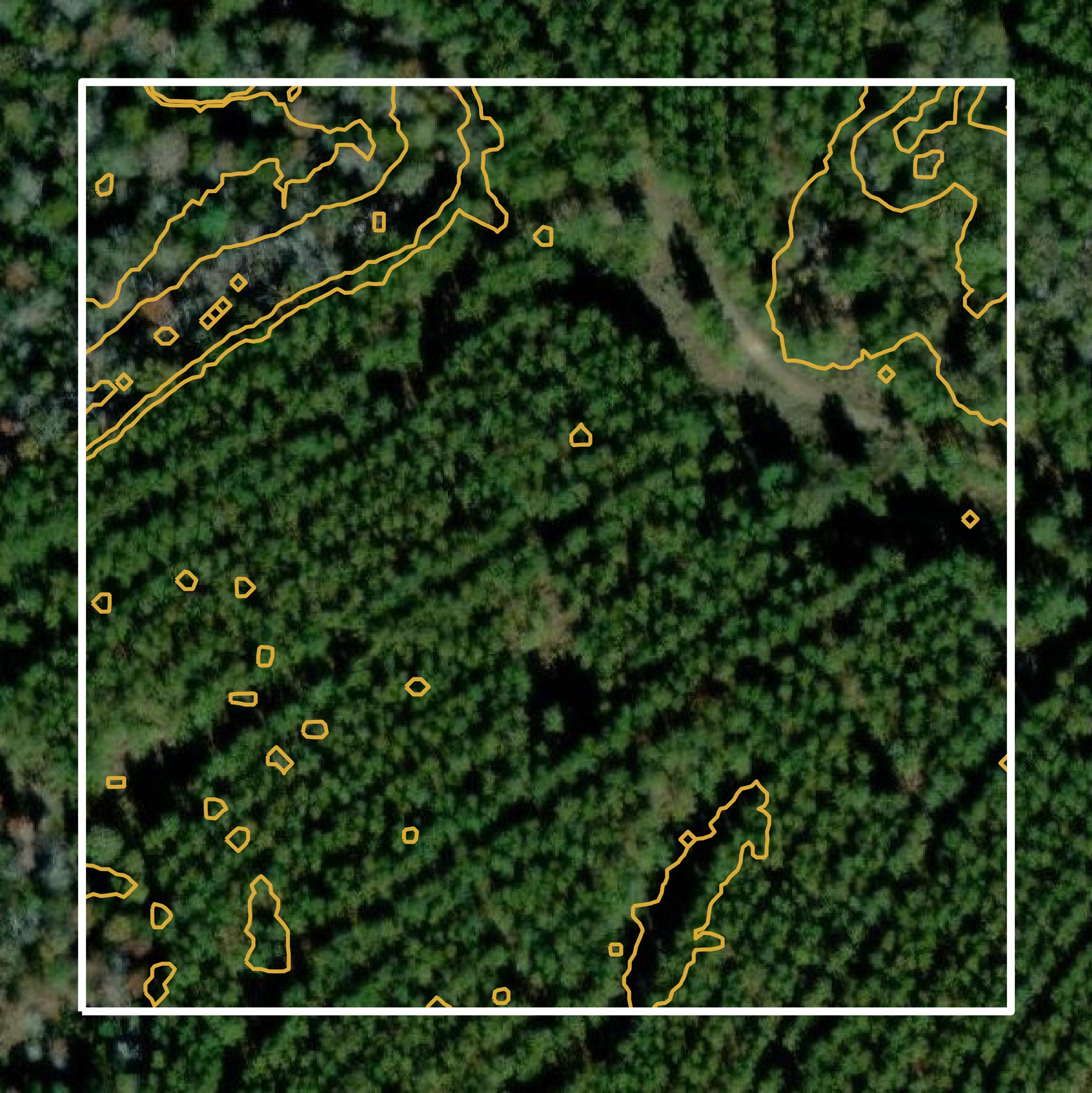 This image shows a contour map in Perry County created using GIS data in Equator.