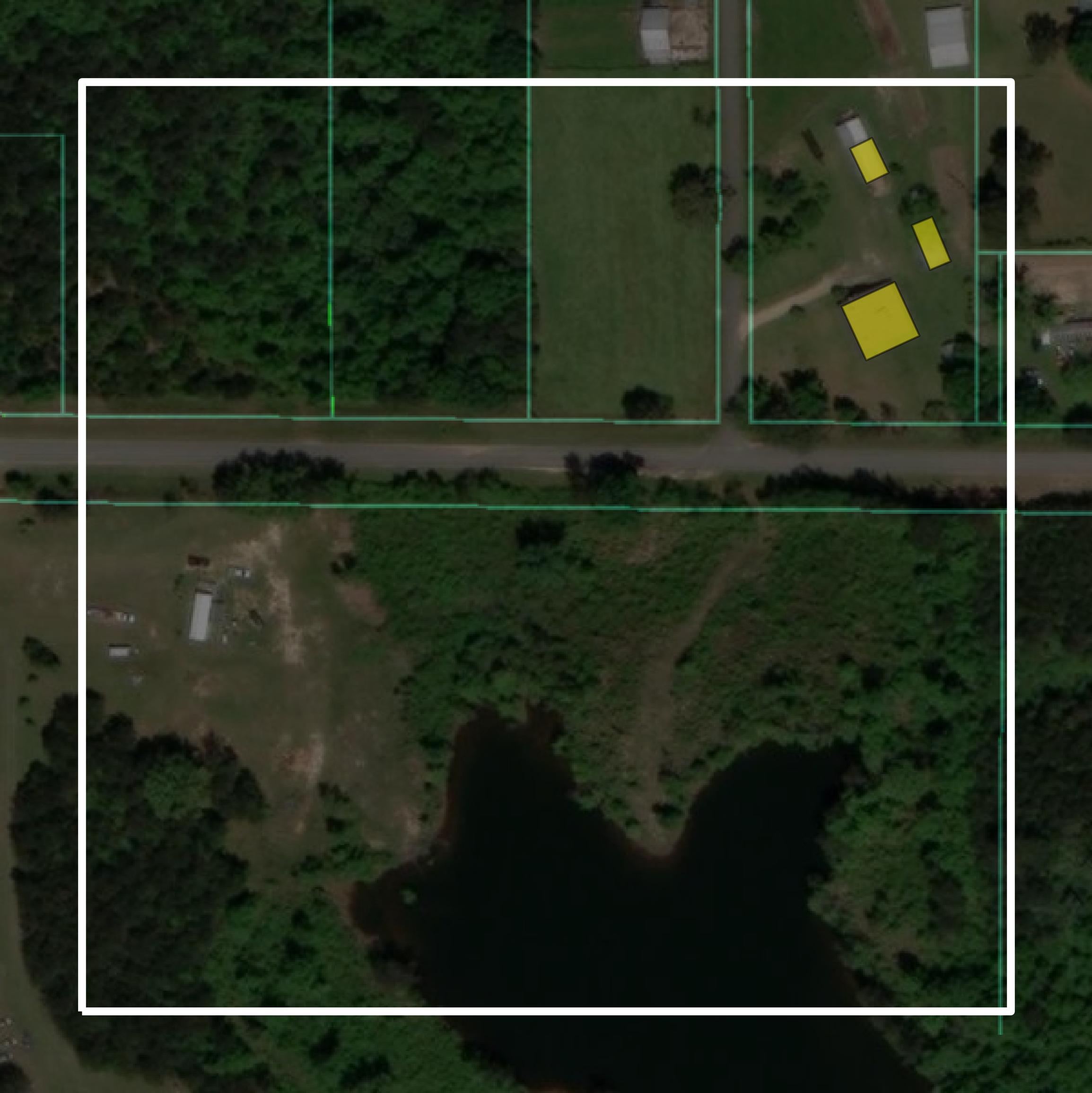 This image shows parcel and building data in Perry County created using GIS data in Equator.